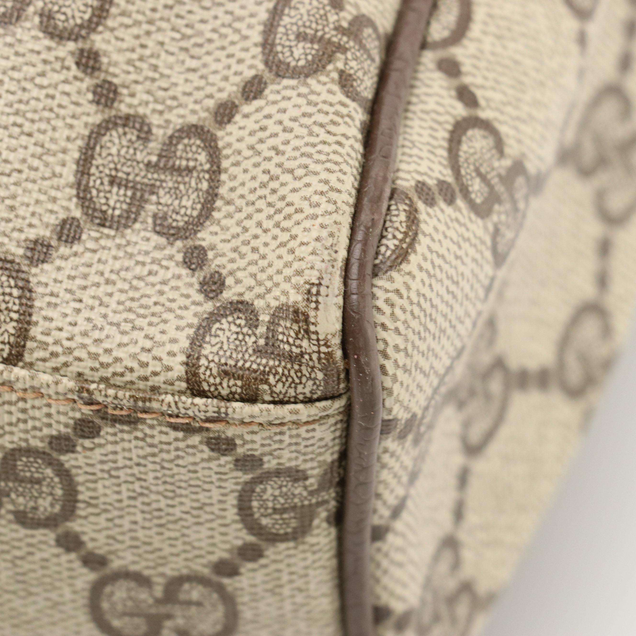 Gucci Accessory Collection Boston Bag in Supreme Canvas, Web & Cinghiale Leather