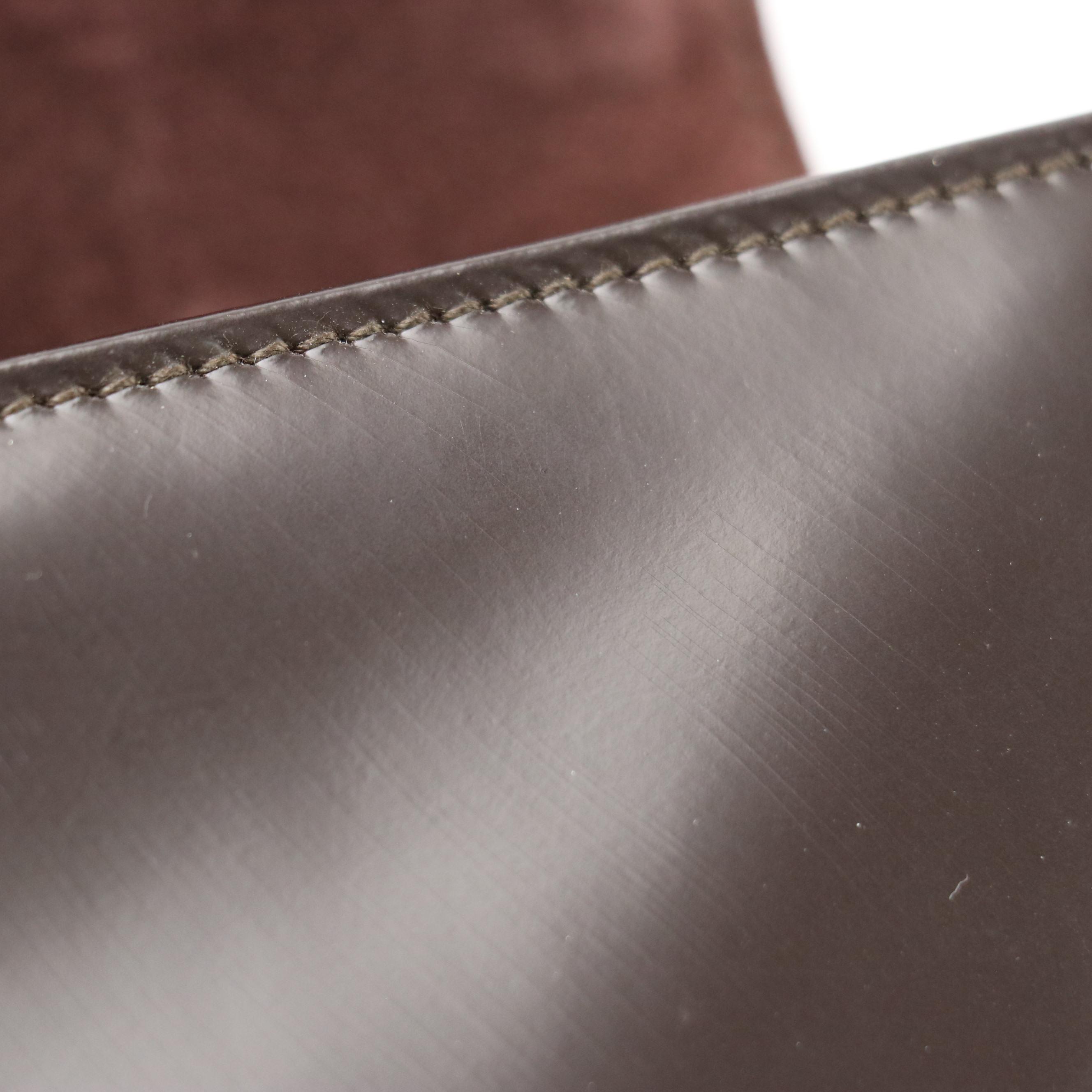 Gucci Full Flap Shoulder Bag in Dark Brown Glazed Leather