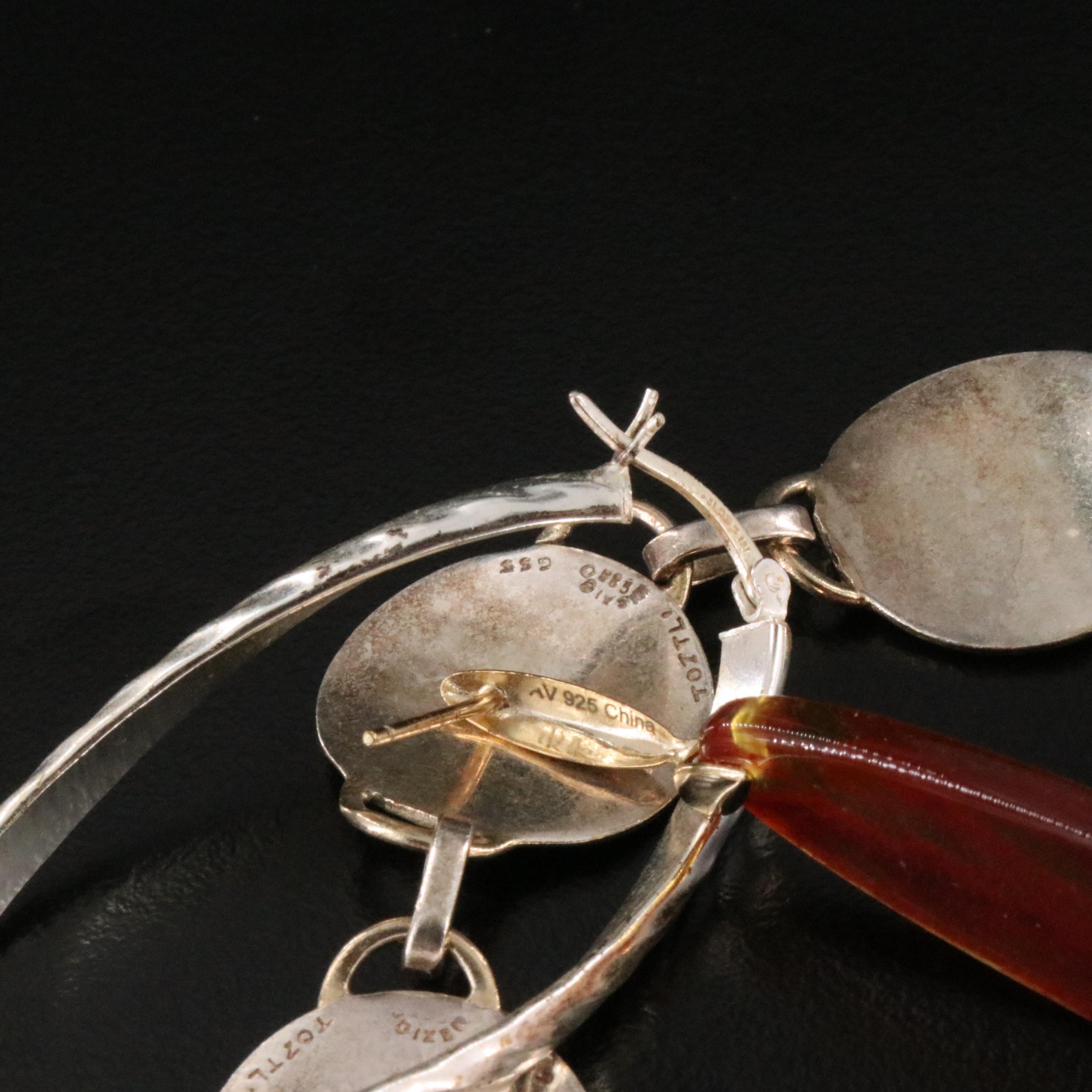 Earrings, Enhancers and Bracelet Including Sterling Pearl and Coral