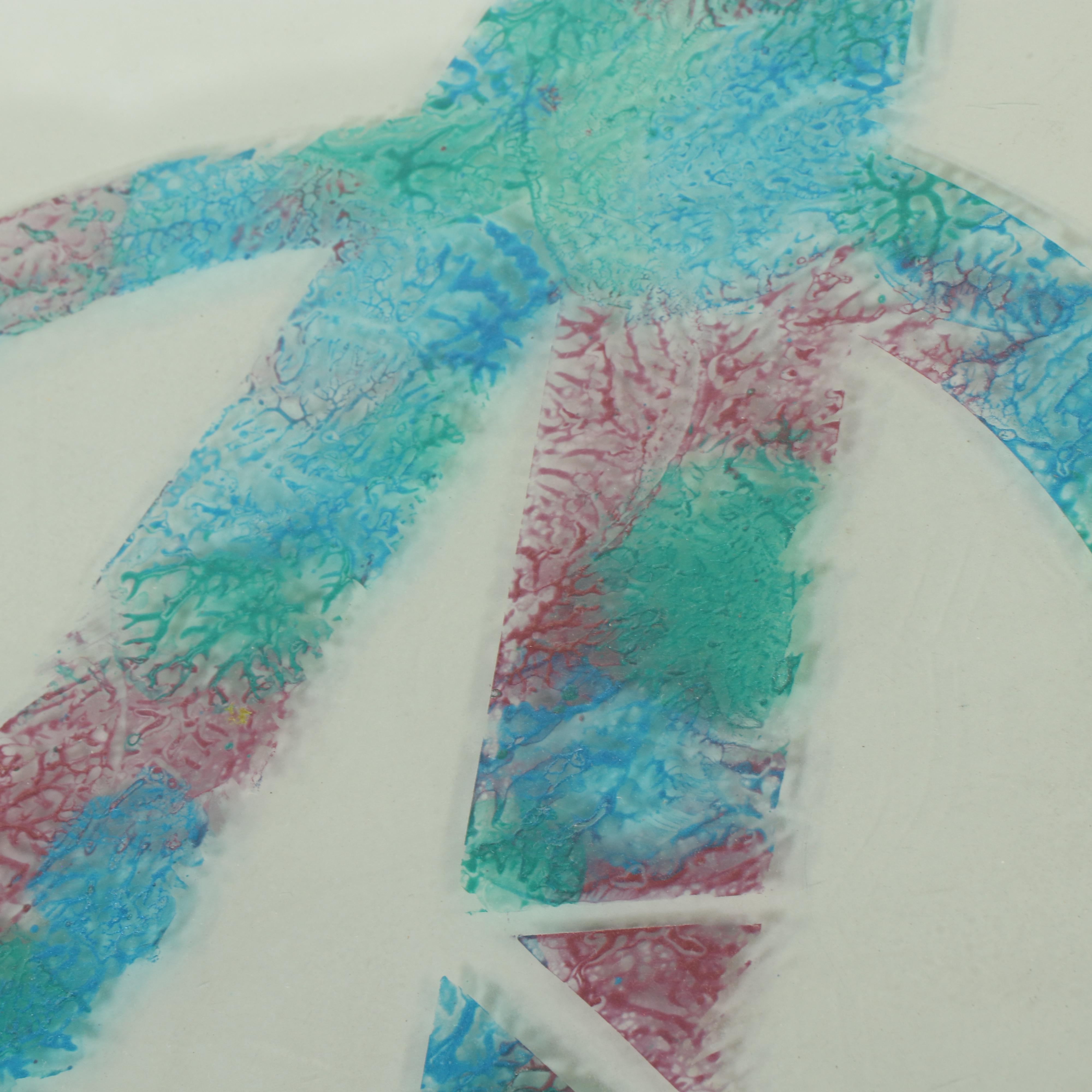 Marvel Avengers Sponge Printed Logo Art Glass Panel, 21st Century