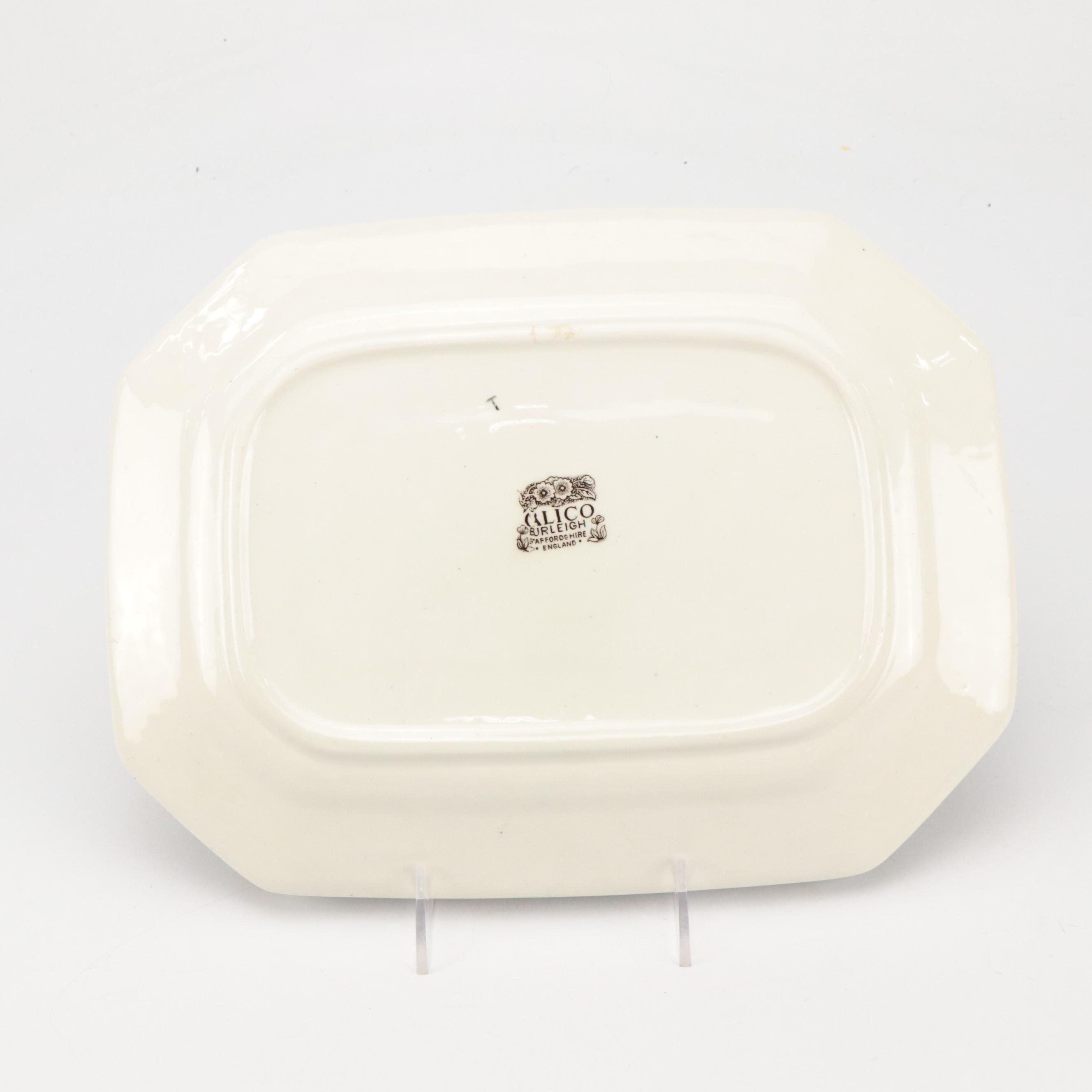 Burleigh "Calico Brown" Earthenware Platter, Mid to Late 20th Century