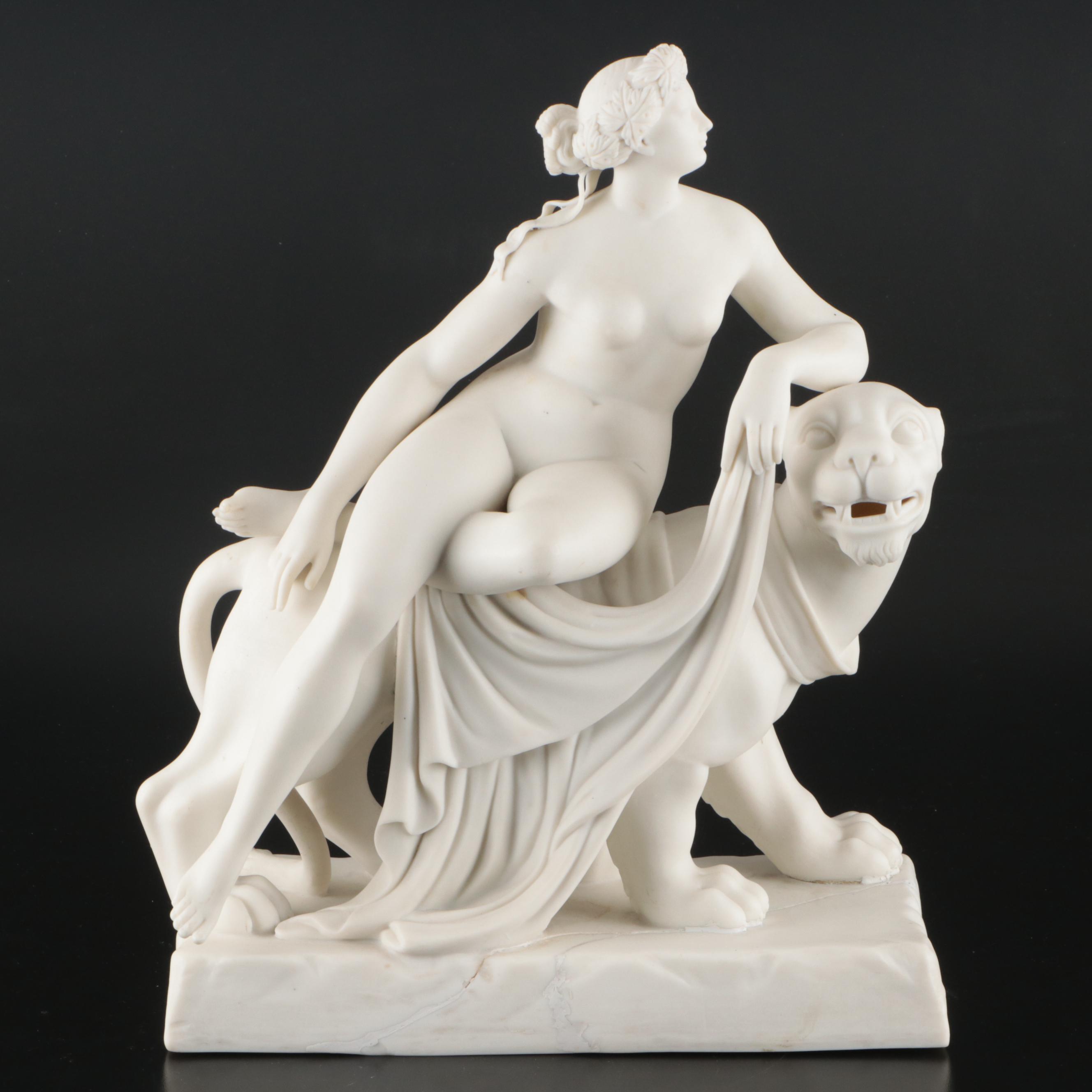 Marble Sculpture After "Ariadne on the Panther" by Johann Heinrich von Dannecker
