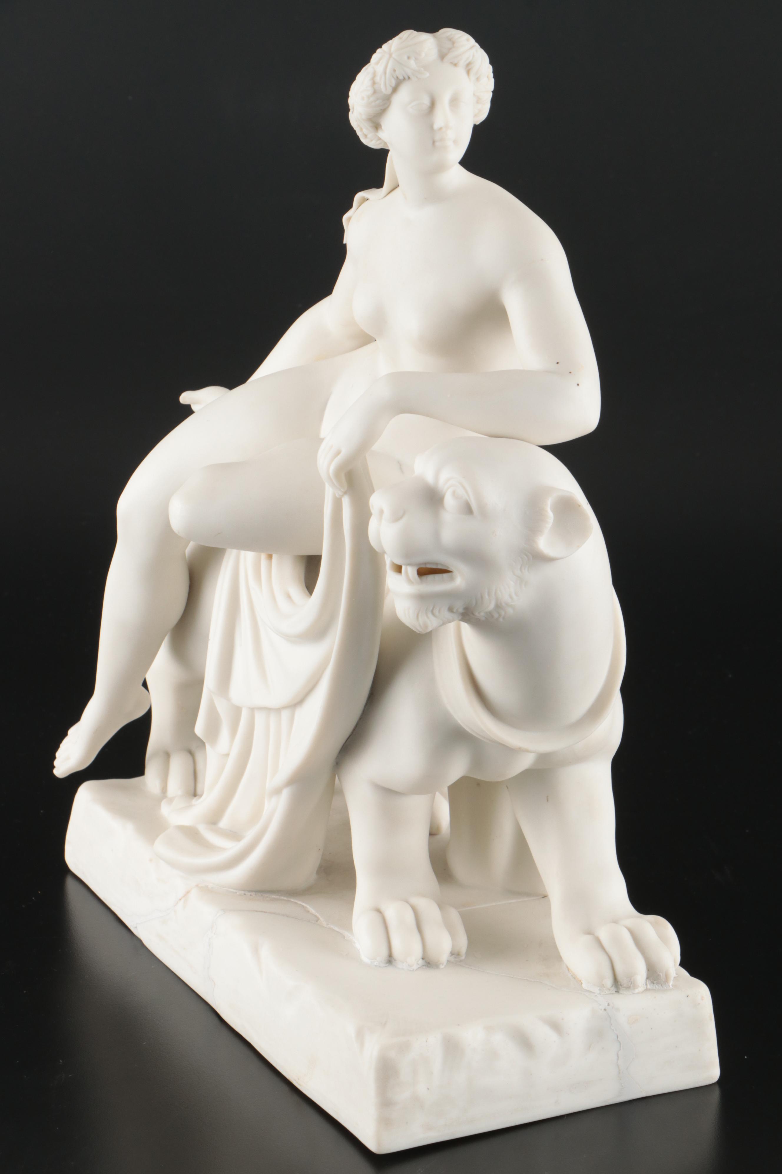 Marble Sculpture After "Ariadne on the Panther" by Johann Heinrich von Dannecker
