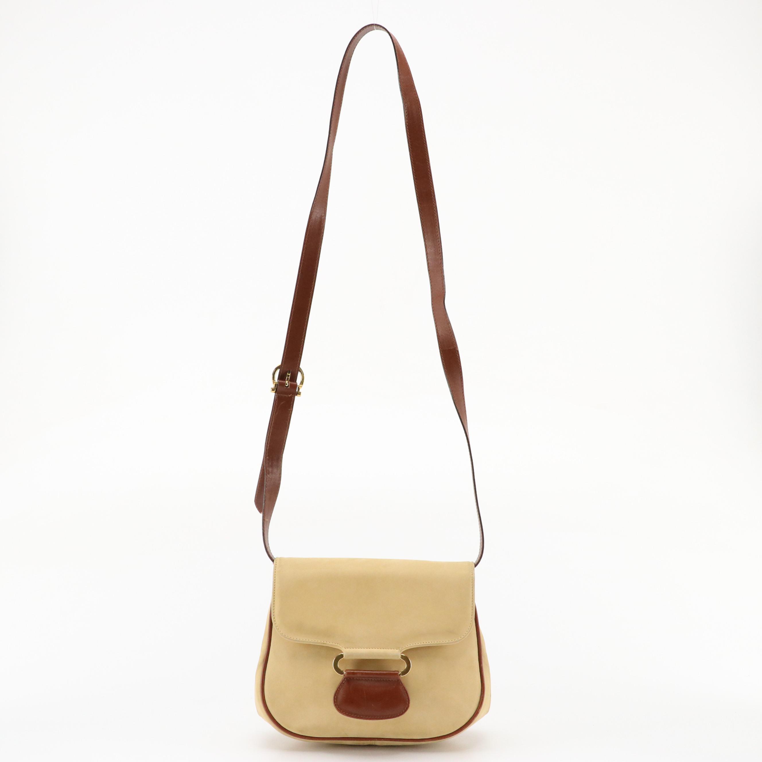 Salvatore Ferragamo Vintage Bicolor Leather Front-Flap Crossbody Clutch Bag