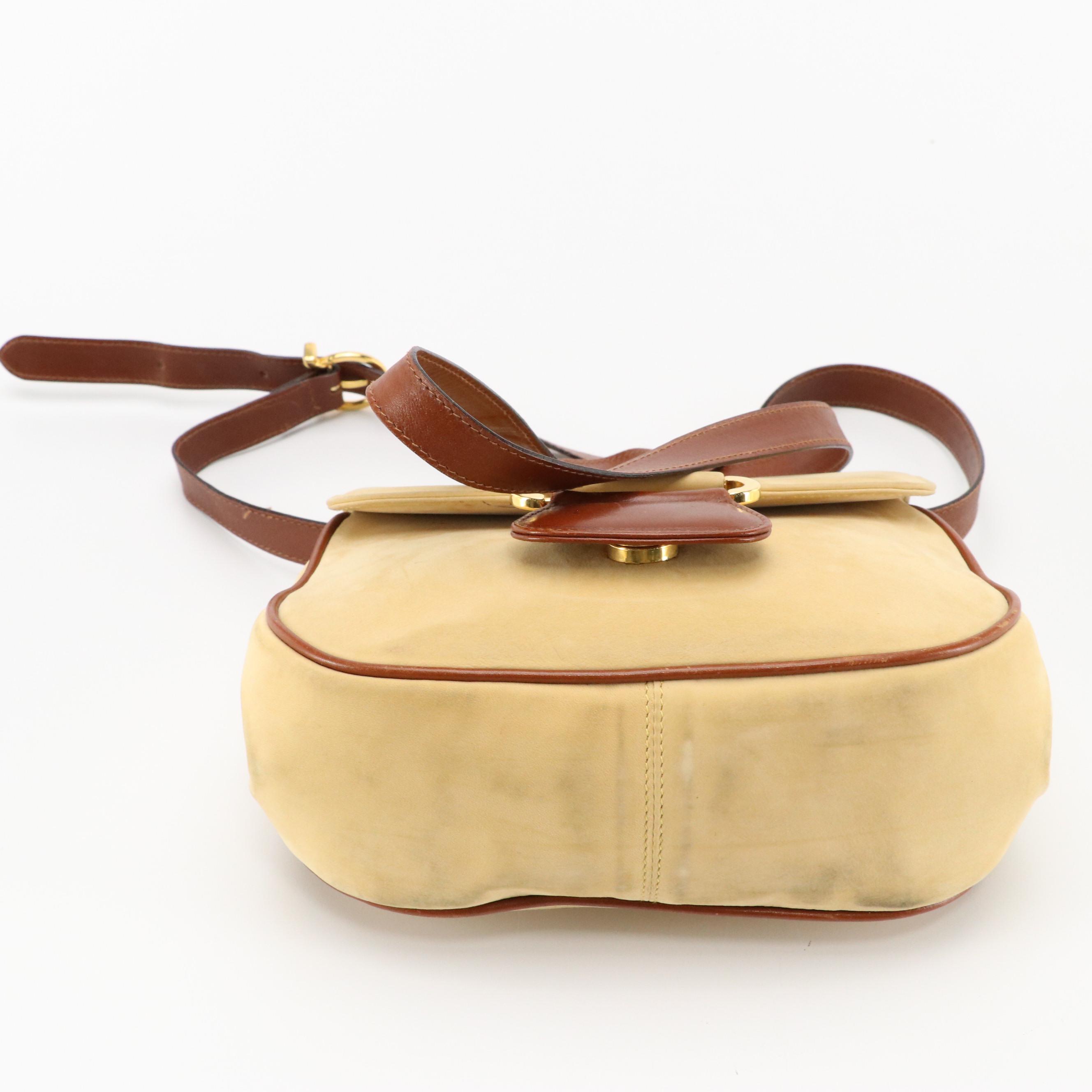 Salvatore Ferragamo Vintage Bicolor Leather Front-Flap Crossbody Clutch Bag