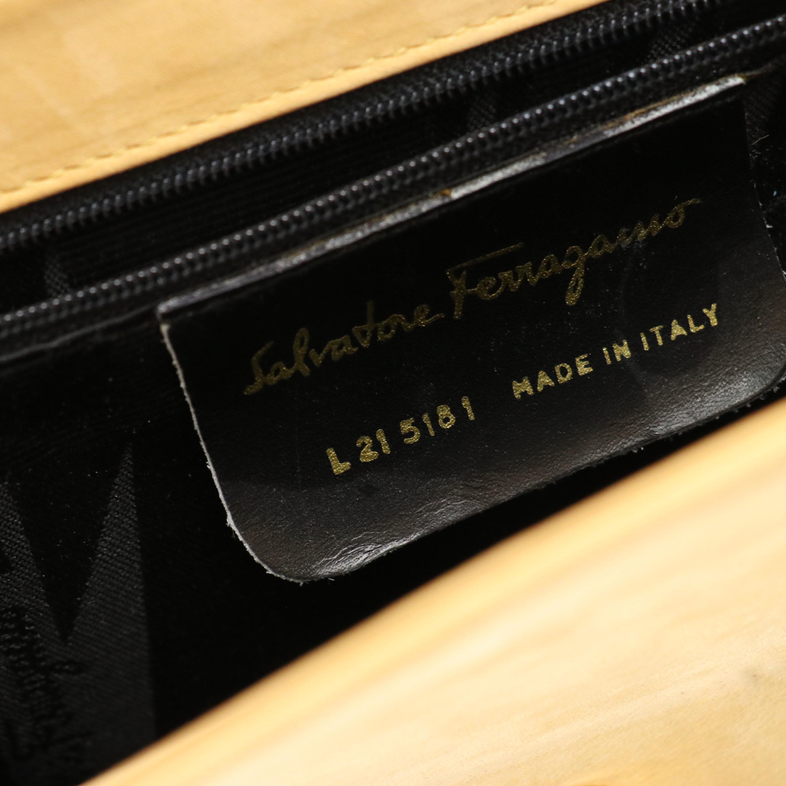 Salvatore Ferragamo Vintage Bicolor Leather Front-Flap Crossbody Clutch Bag