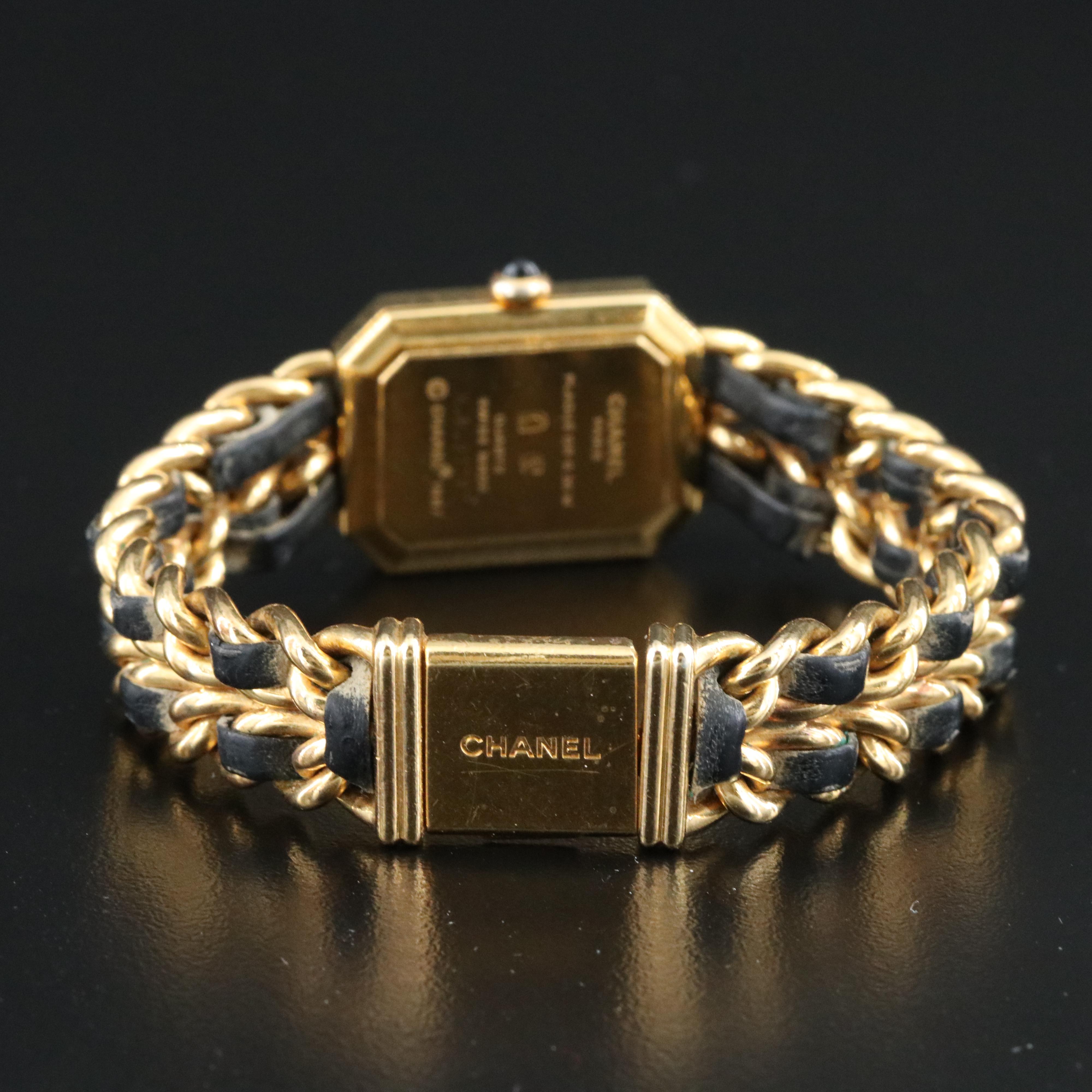 Chanel Premiere Black Dial 20mm Gold-Plated Quartz Watch