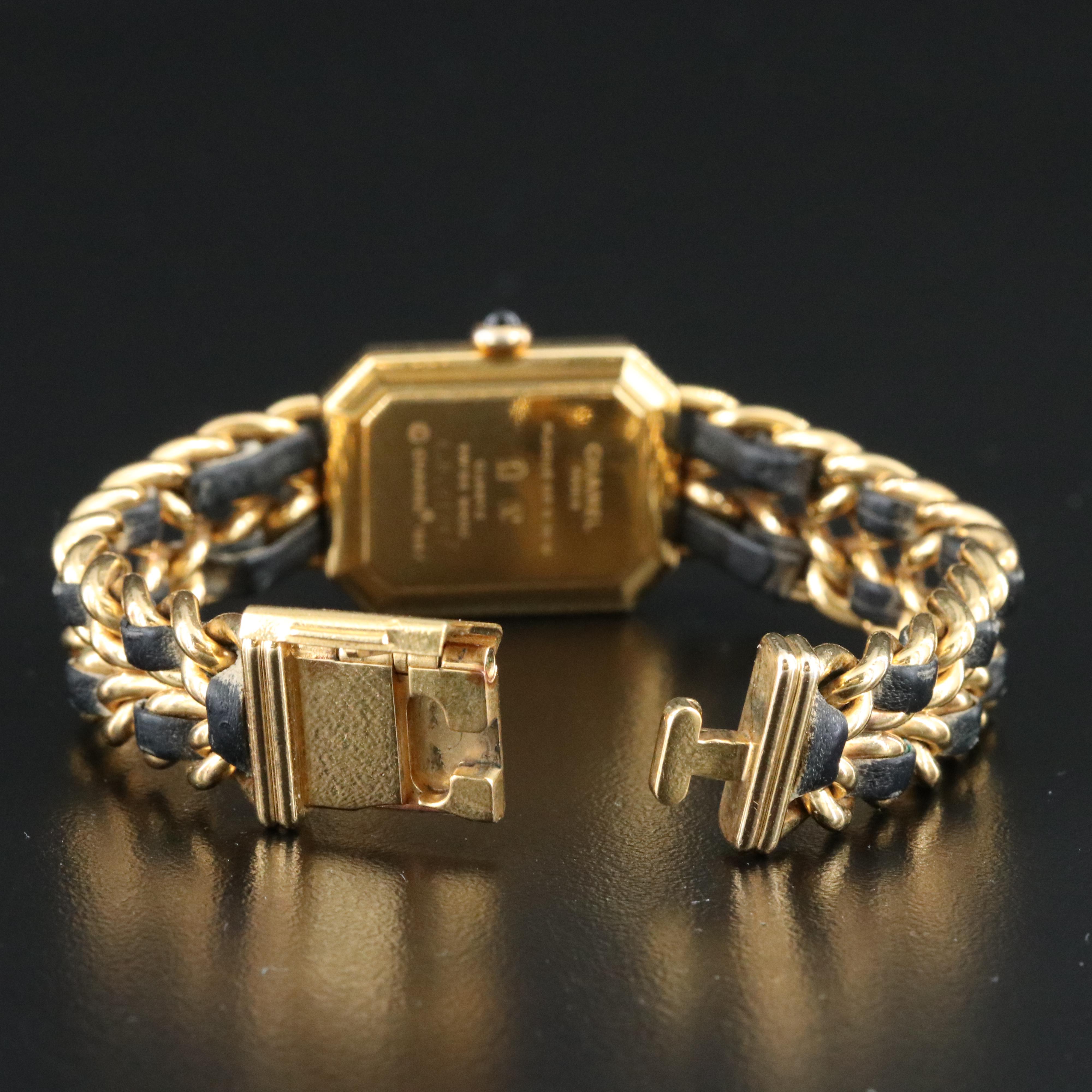 Chanel Premiere Black Dial 20mm Gold-Plated Quartz Watch