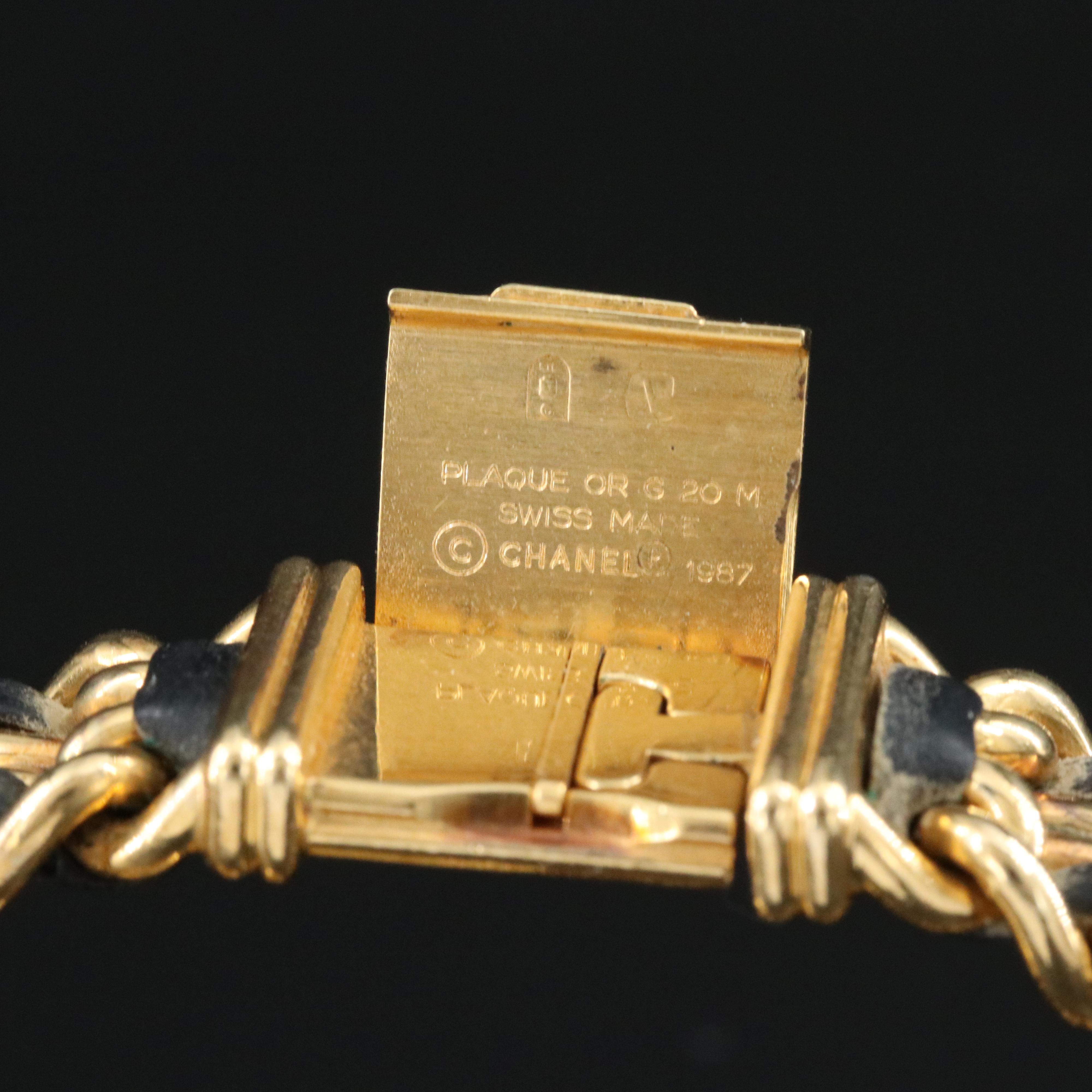 Chanel Premiere Black Dial 20mm Gold-Plated Quartz Watch