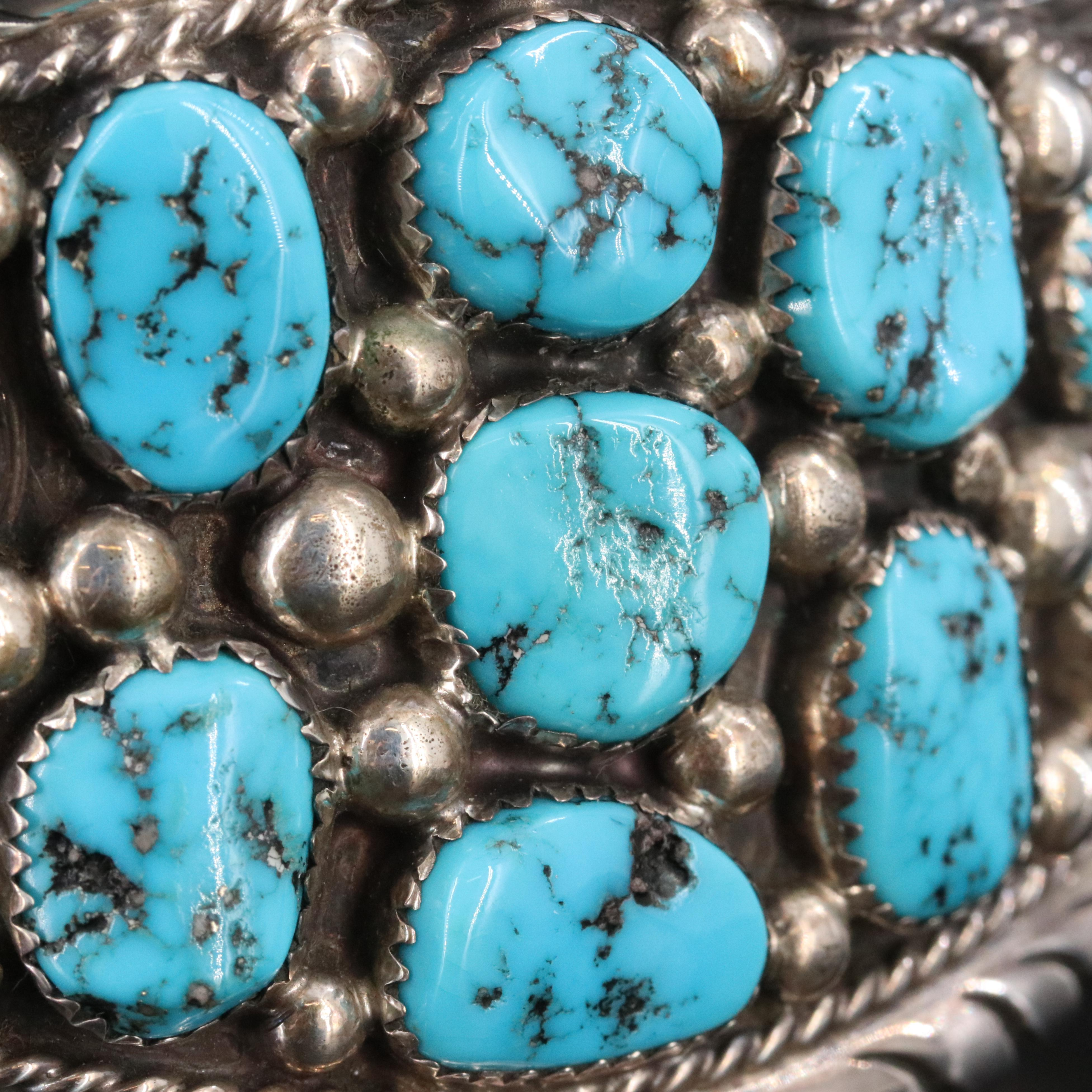 Tommy Moore Navajo Diné Sterling Turquoise Cuff