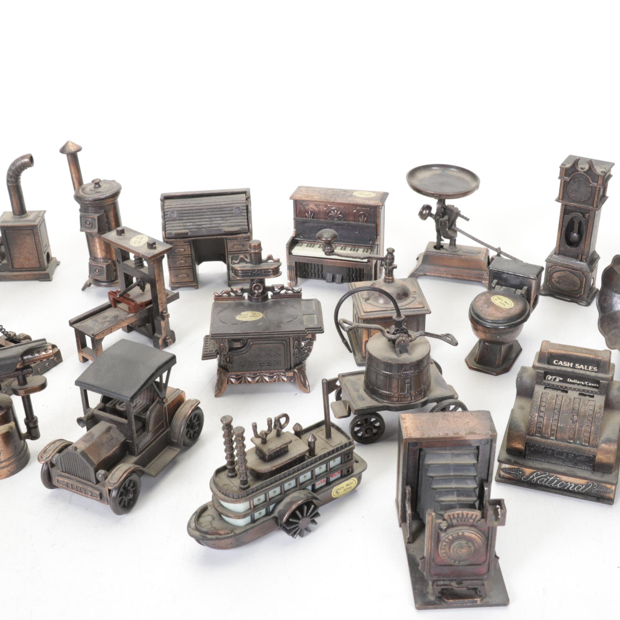 26 Metal Figural Pencil Sharpeners, Mid-20th Century