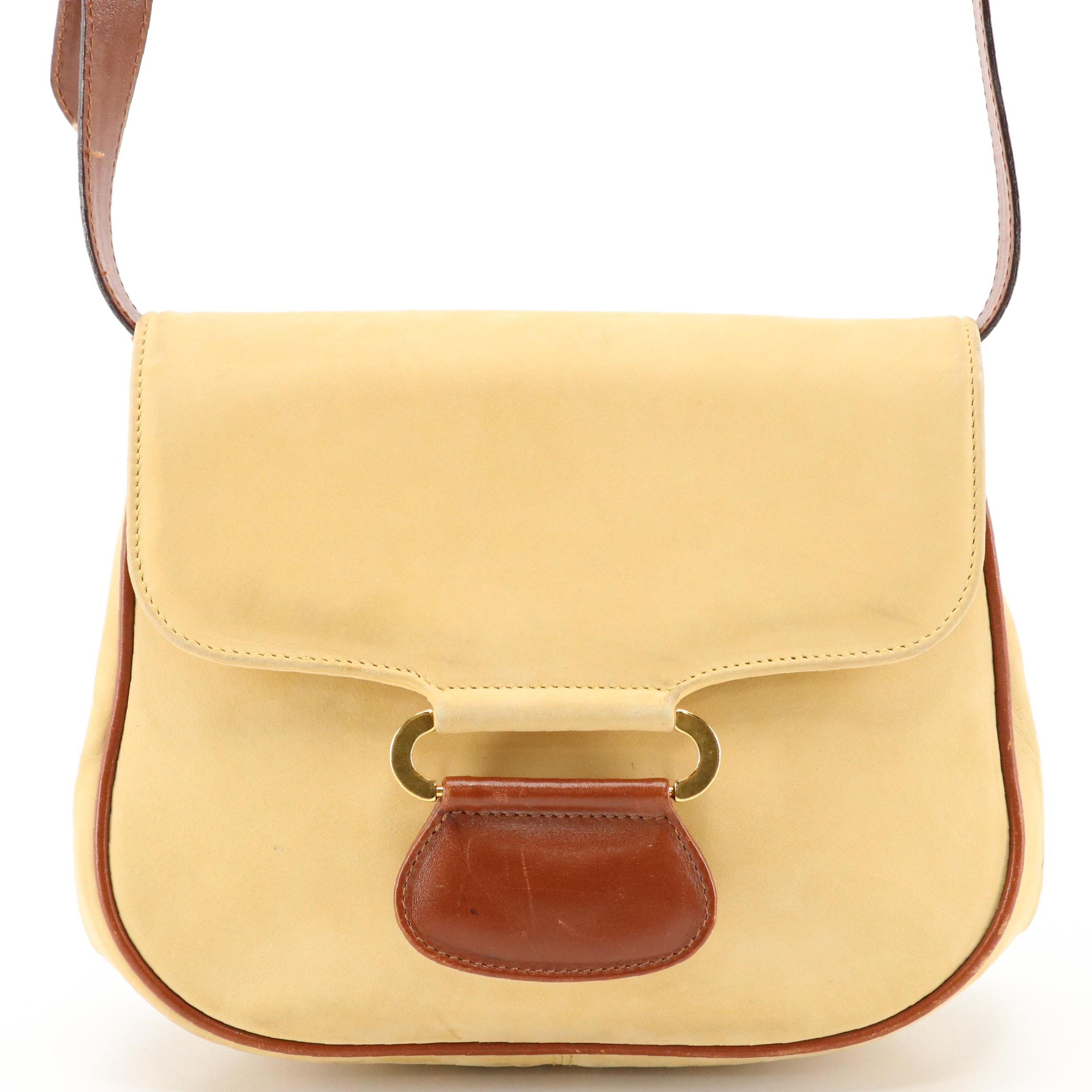 Salvatore Ferragamo Vintage Bicolor Leather Front-Flap Crossbody Clutch Bag