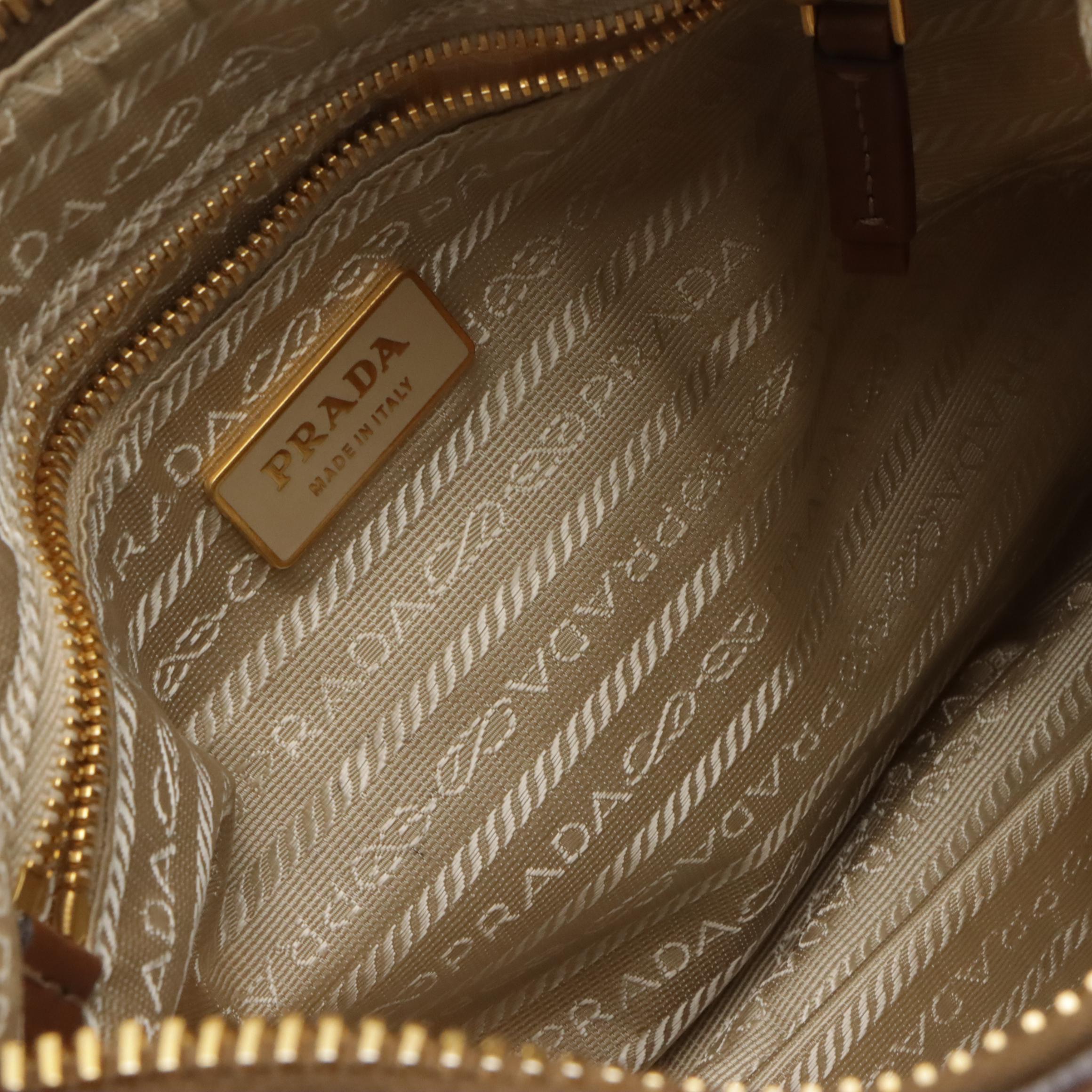 Prada Tessuto Nylon and Leather Zip-Top Shoulder Bag