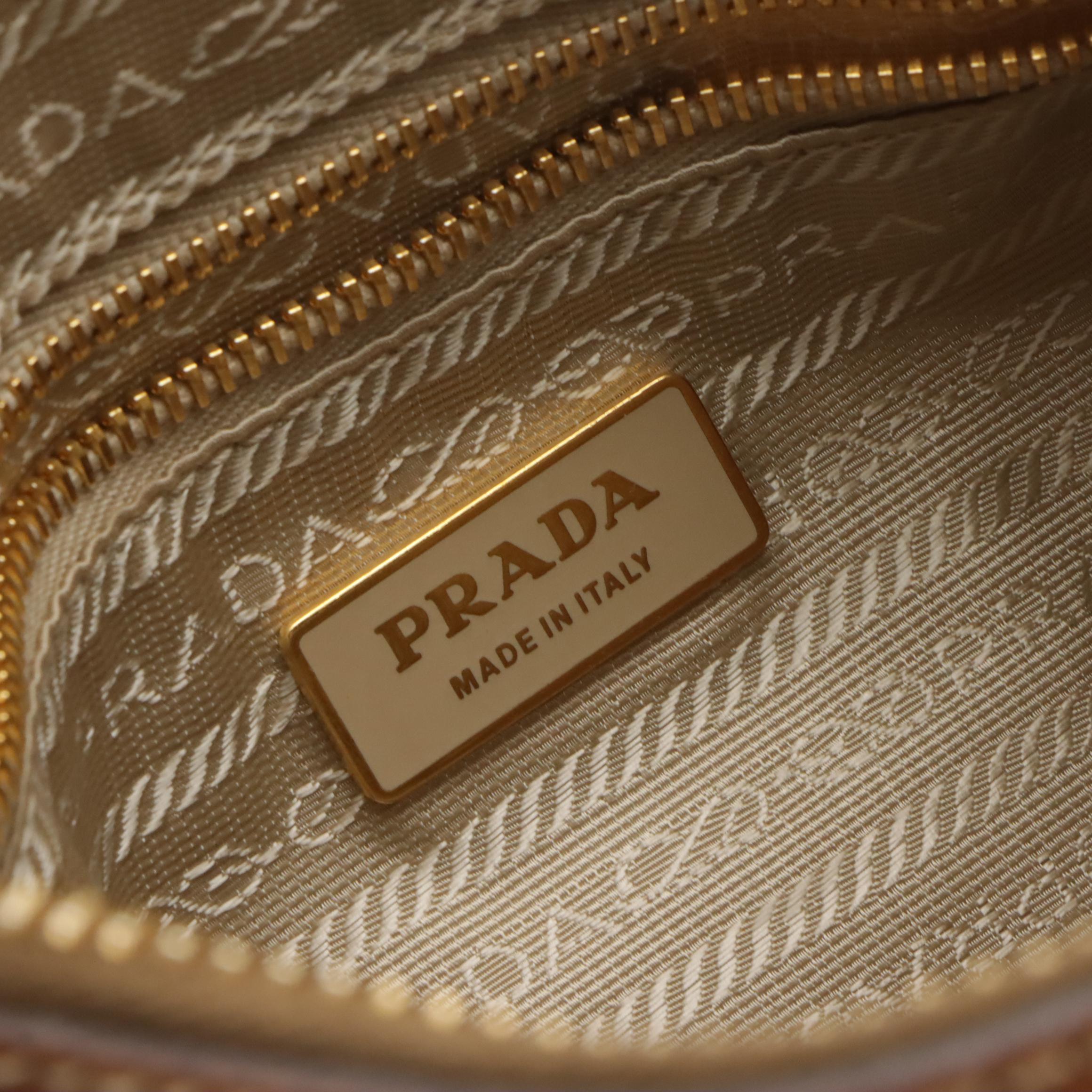 Prada Tessuto Nylon and Leather Zip-Top Shoulder Bag