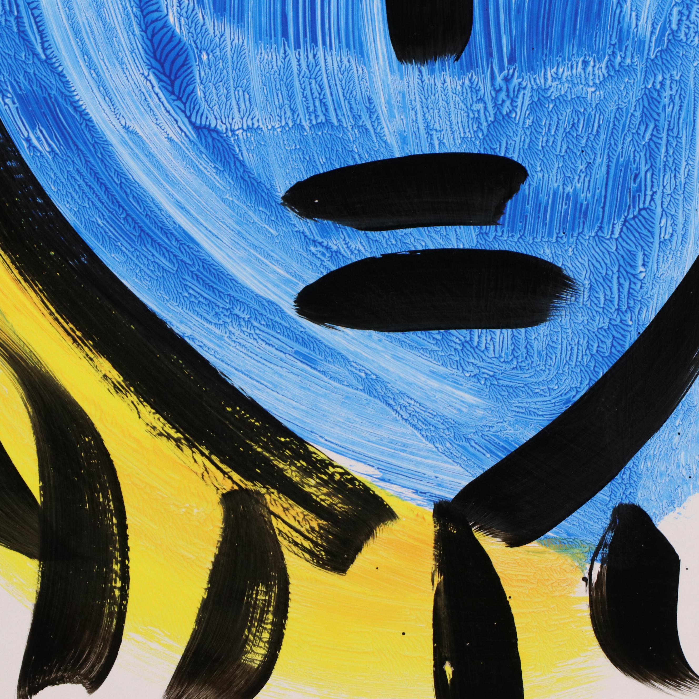 Peter Keil Abstract Acrylic Portrait Painting, Late 20th Century