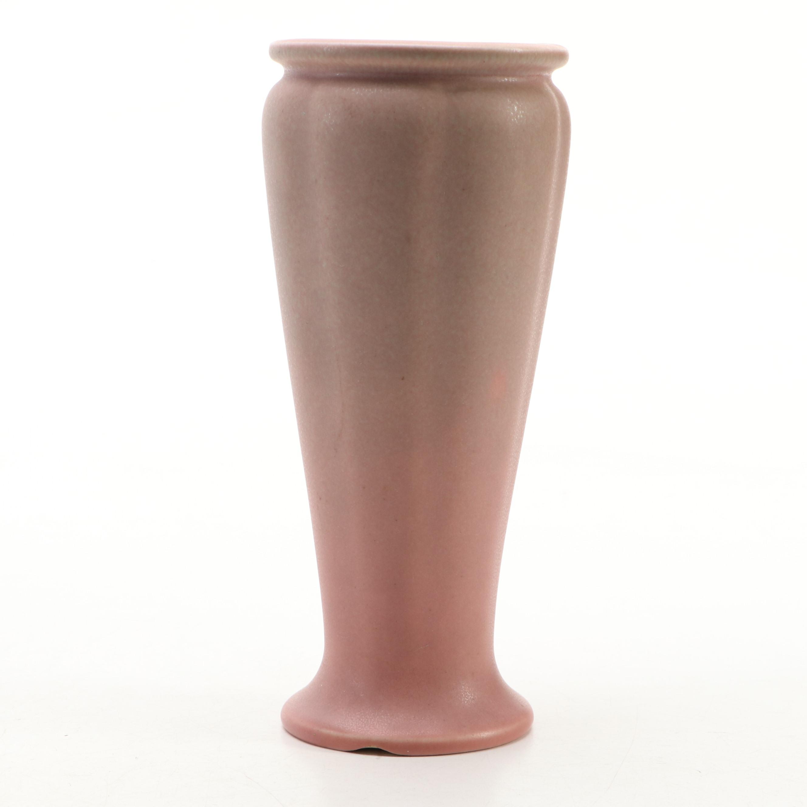 Rookwood Pink and White Pottery Vases, Early to Mid-20th Century