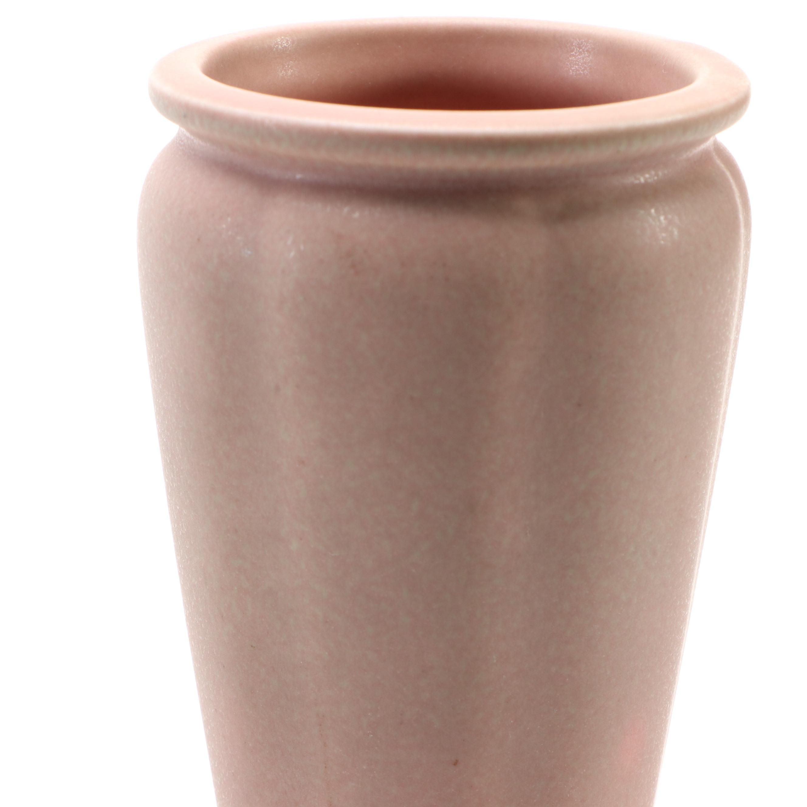 Rookwood Pink and White Pottery Vases, Early to Mid-20th Century