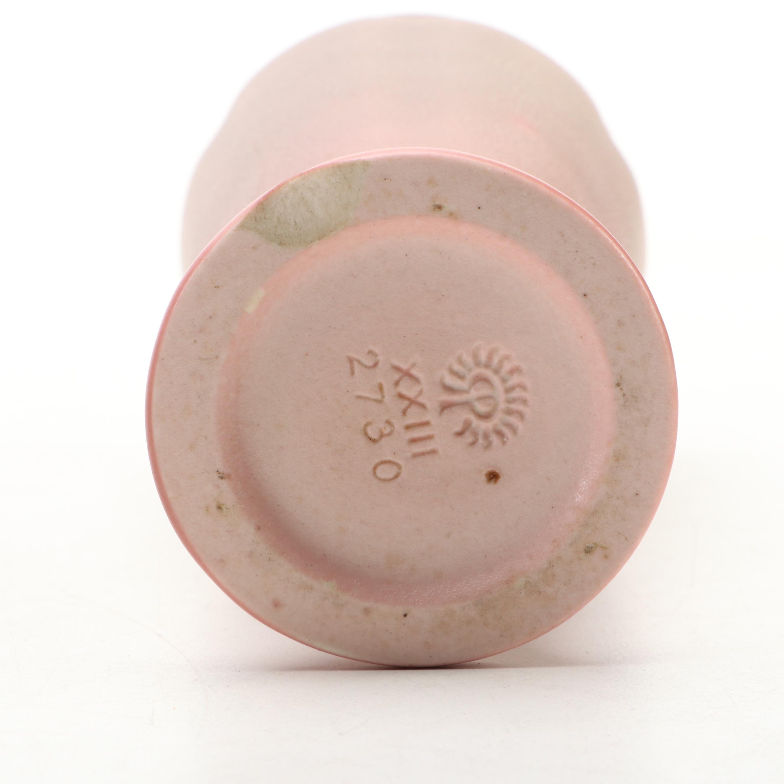 Rookwood Pink and White Pottery Vases, Early to Mid-20th Century