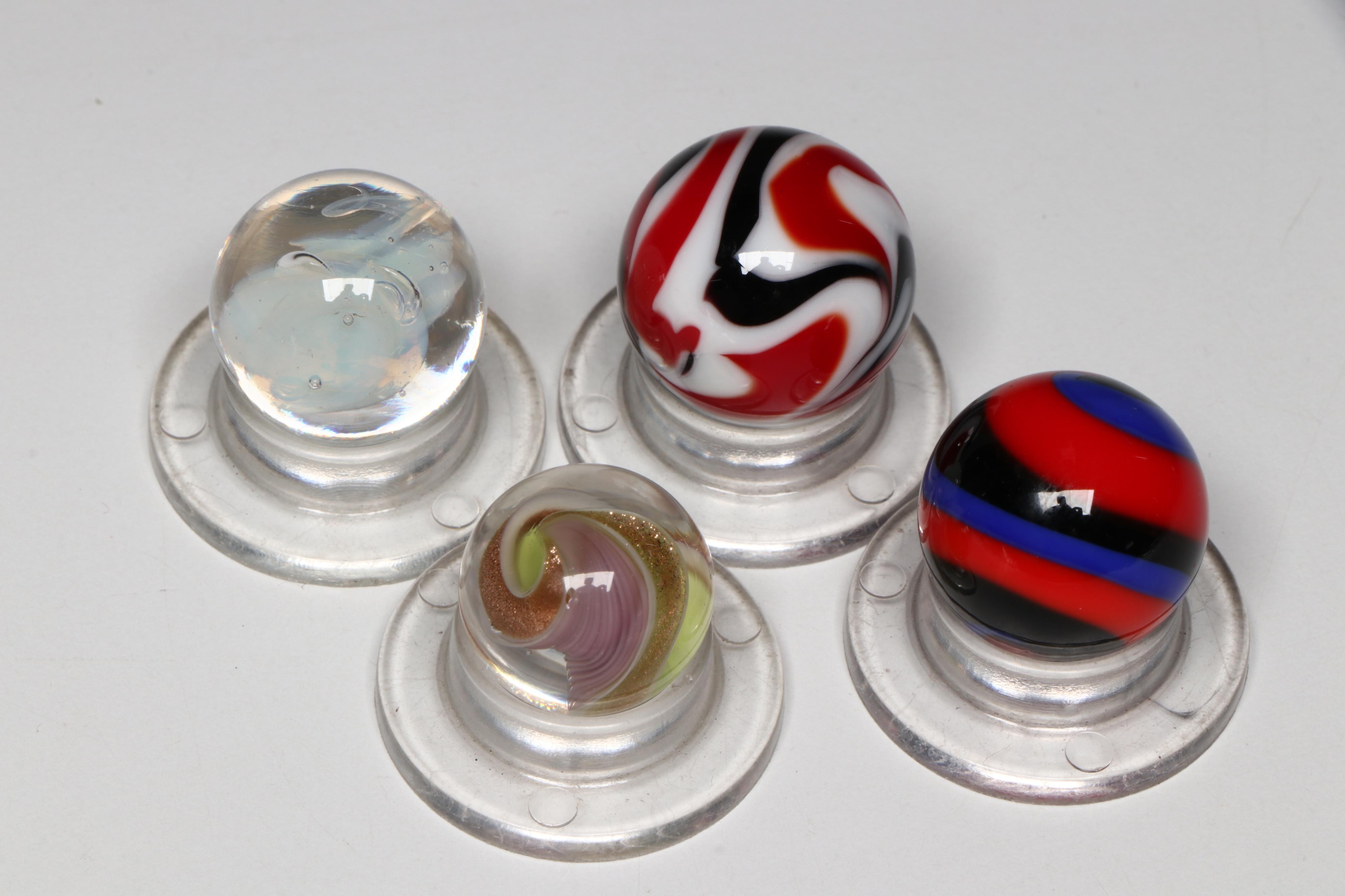 Scott Patrick Golden Rebel, Superman and Rebel with Other Art Glass Marbles