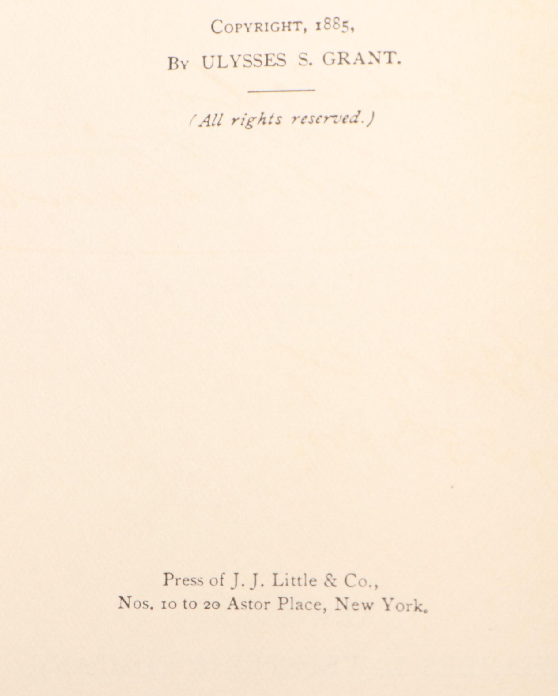 First Edition "Personal Memoirs of U. S. Grant" Two-Volume Set, 1885–1886