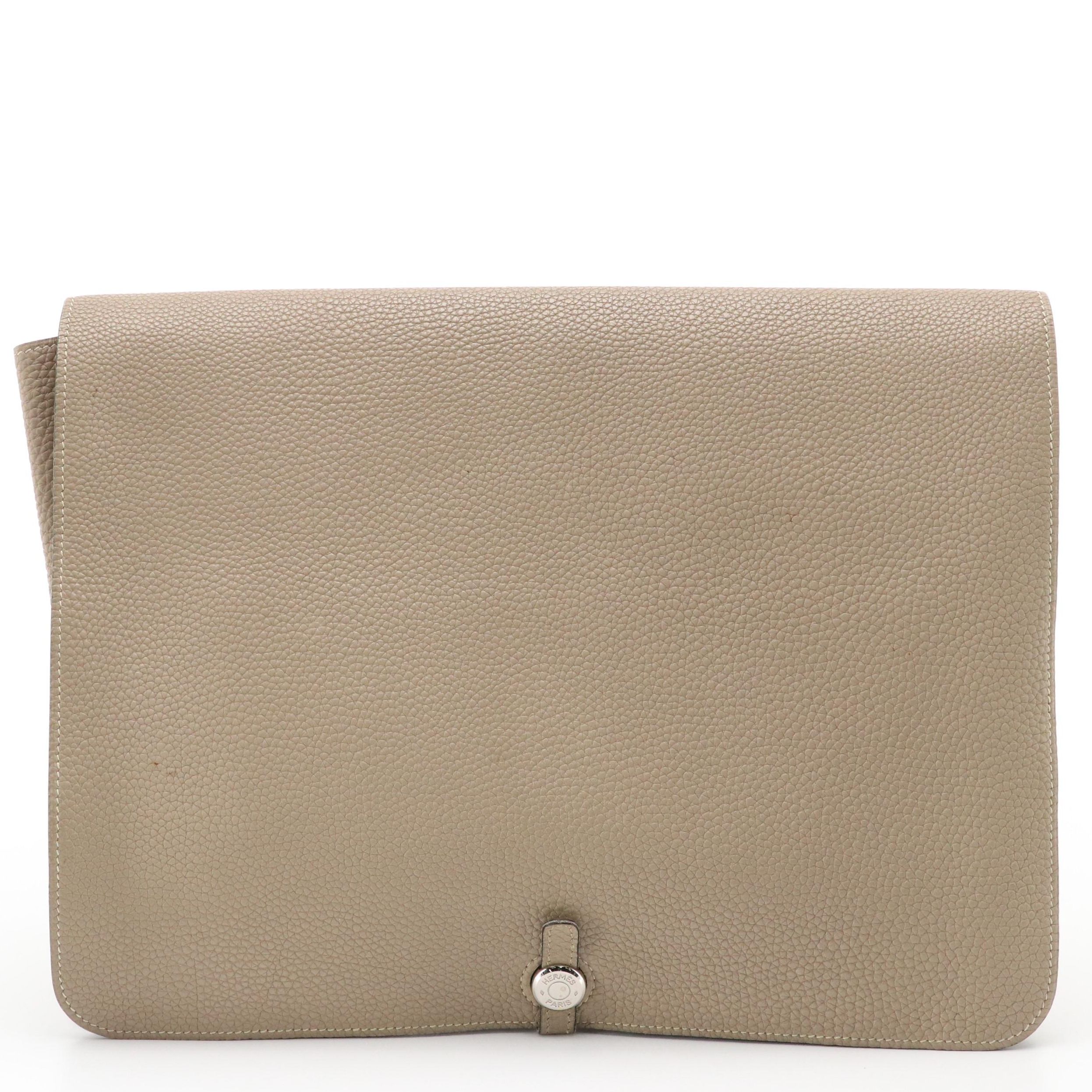 Hermès Dogon Duo 35 Large Document Style Clutch in Togo Leather