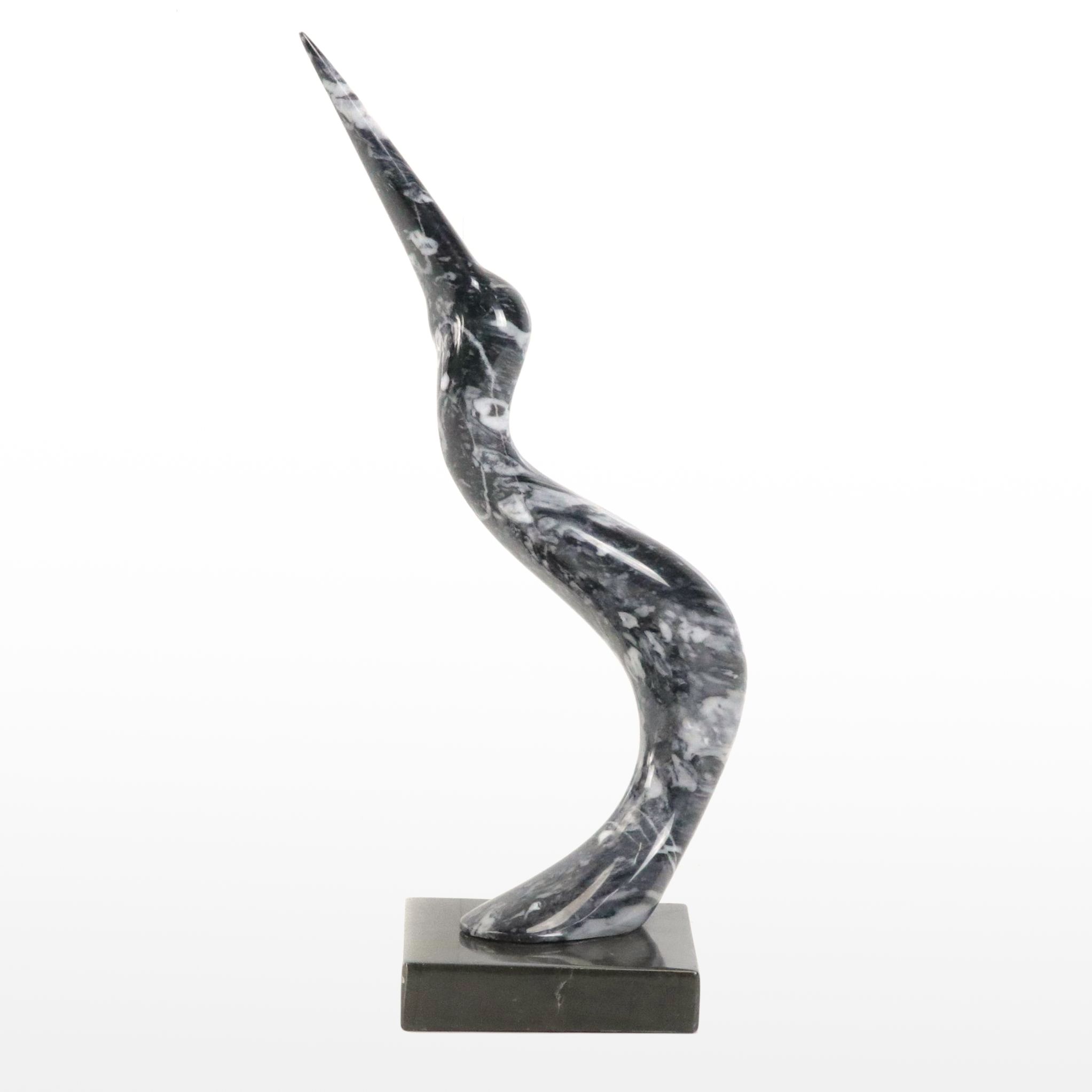 Carved Stone Sculpture of Shore Bird