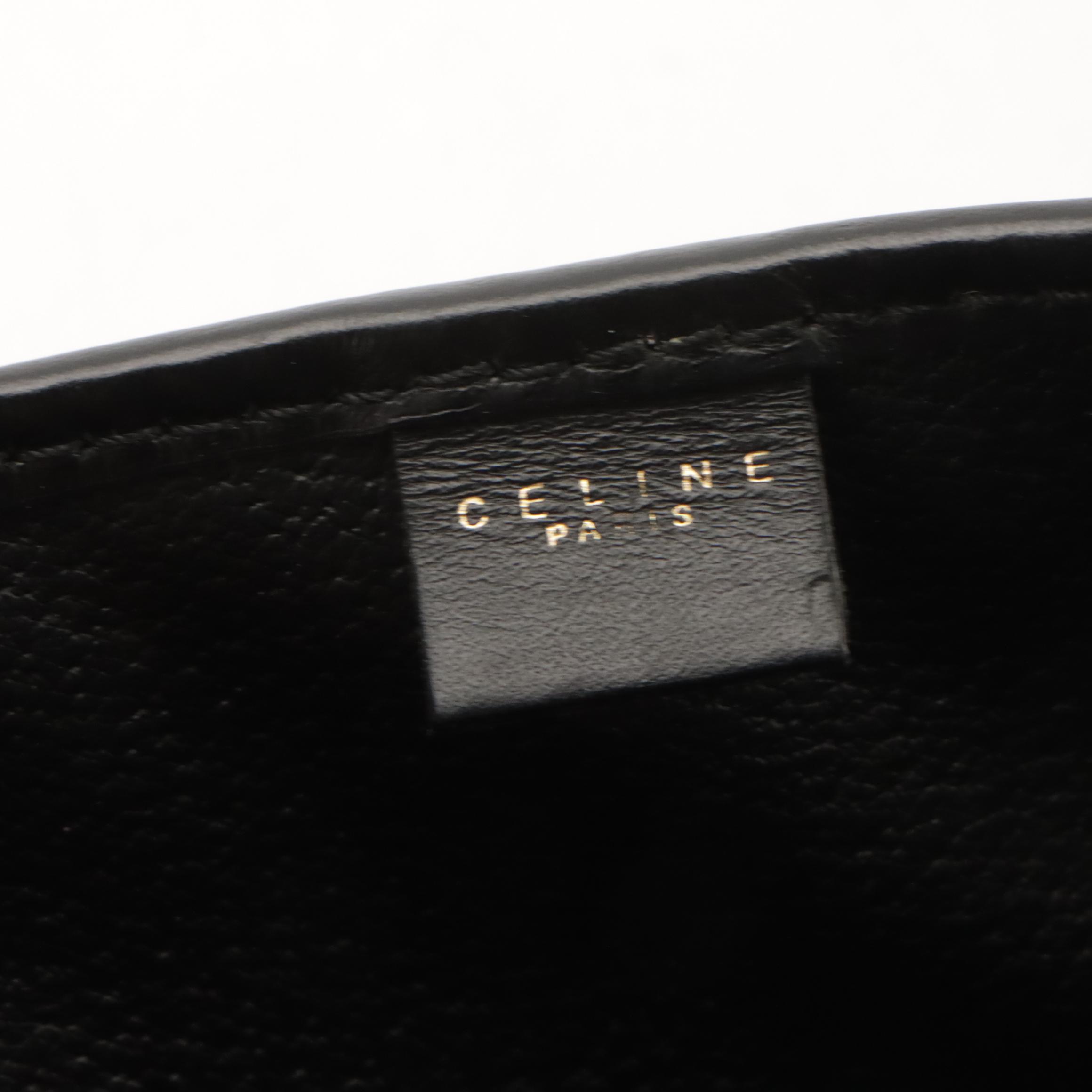 Celine Triomphe Macadam Coated Canvas and Leather Flap Pouch/Clutch with Box