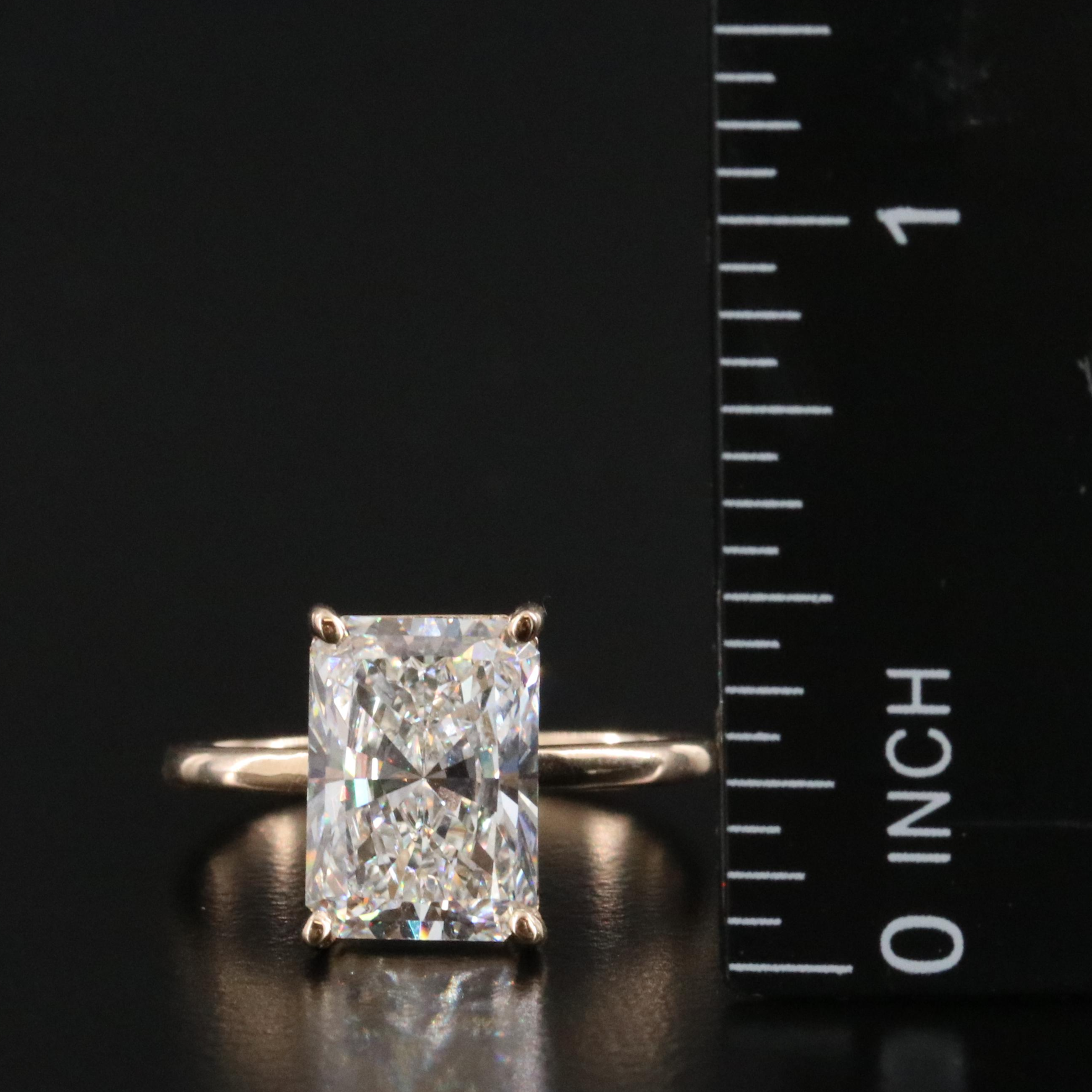 14K 4.09 CT Lab Grown Diamond Solitaire Ring with IGI Report