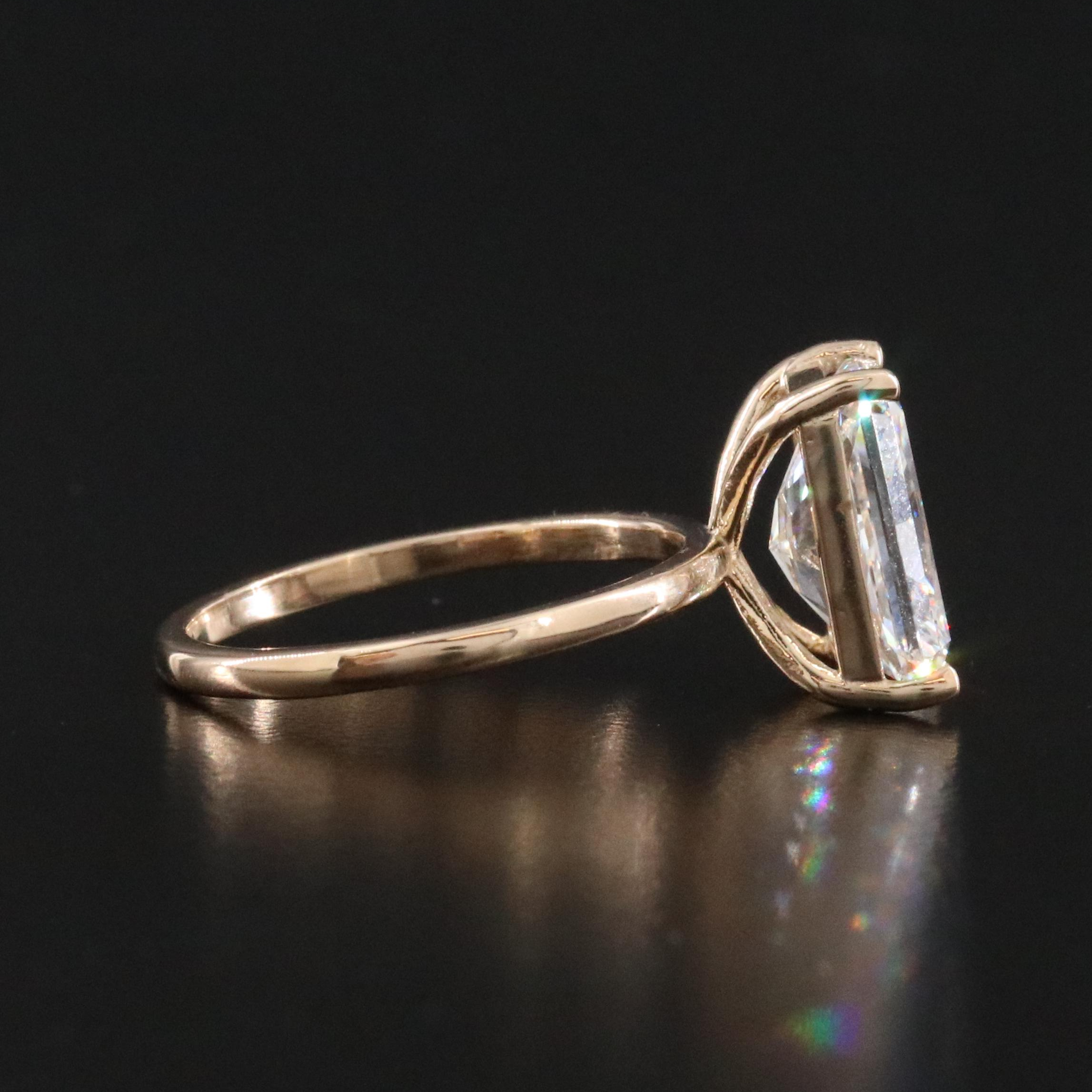 14K 4.09 CT Lab Grown Diamond Solitaire Ring with IGI Report