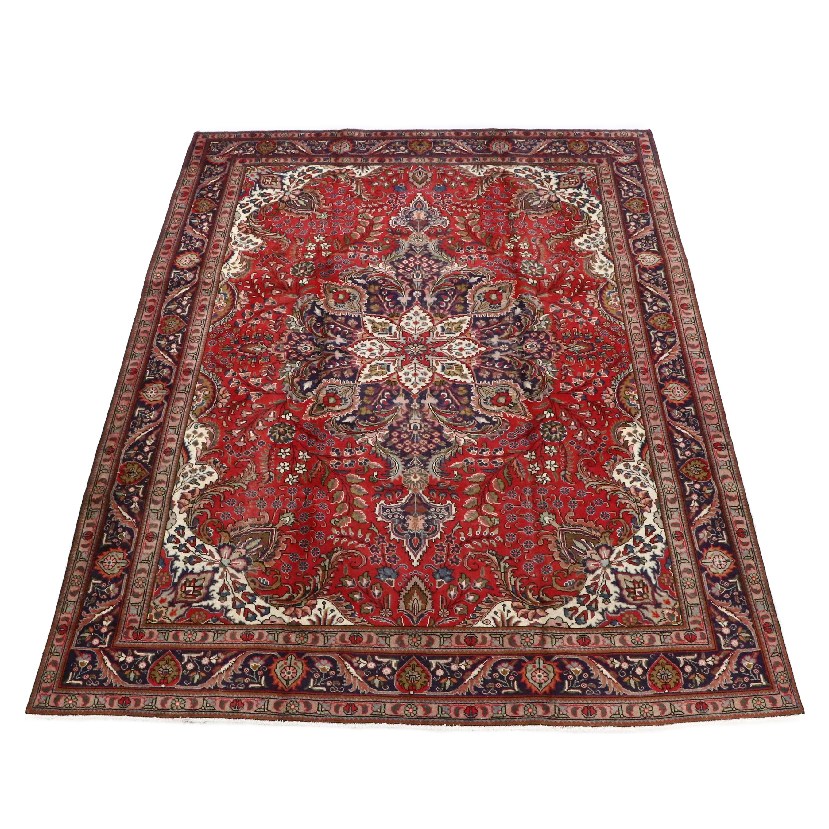 9'7 x 12'10 Hand-Knotted Persian Shahr-e-Kord Room-Sized Rug