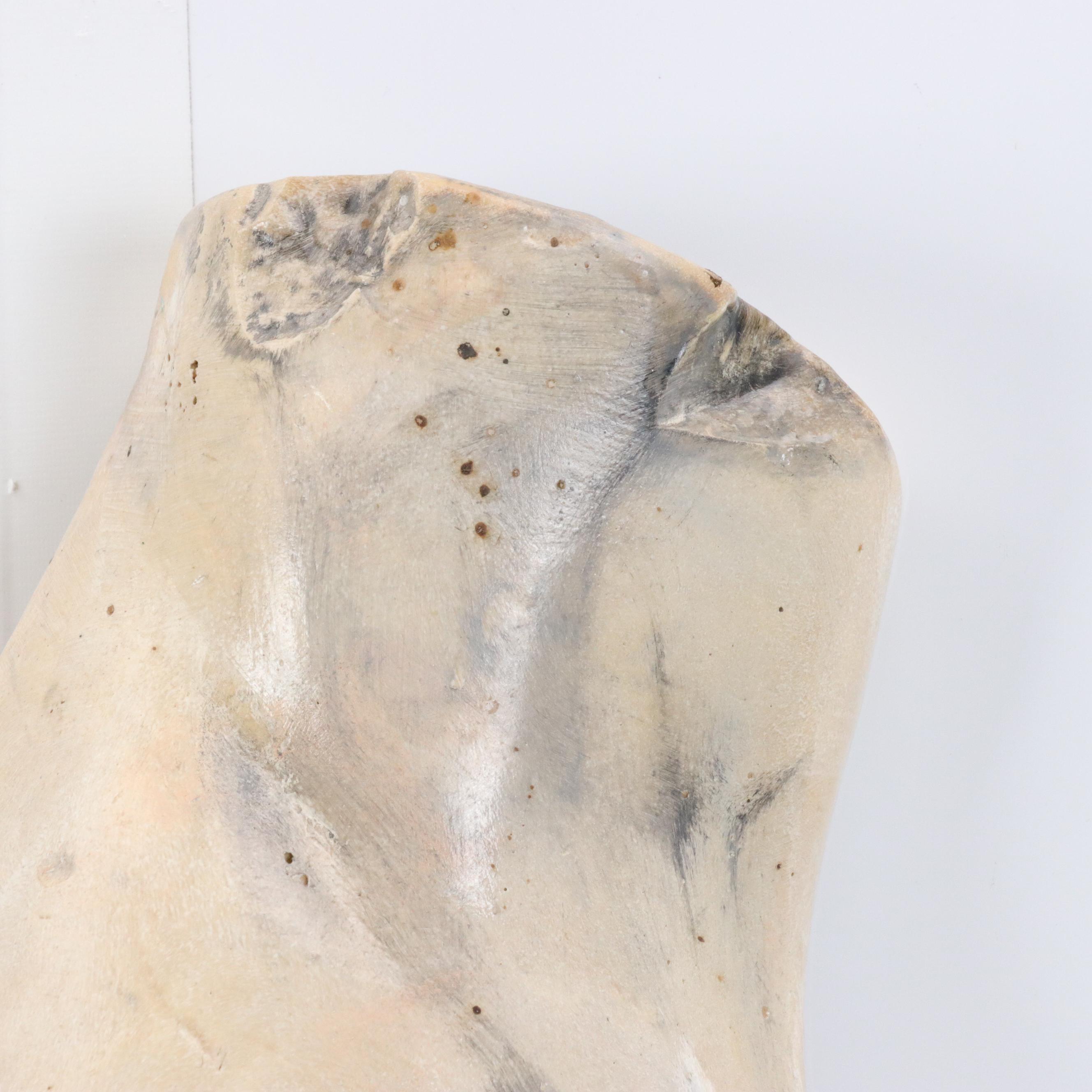 Female Torso Painted Plaster Wall Sculpture