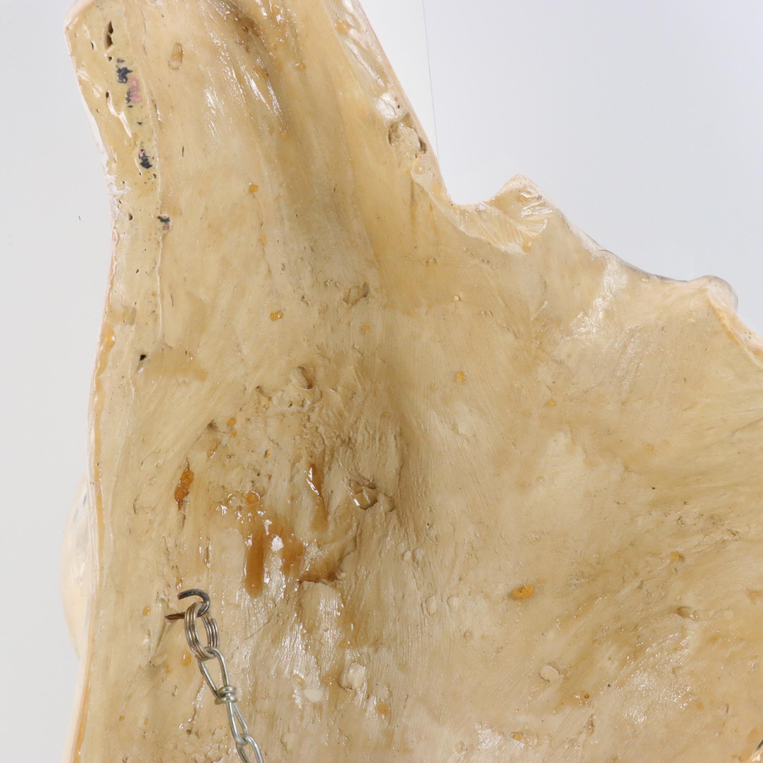 Female Torso Painted Plaster Wall Sculpture