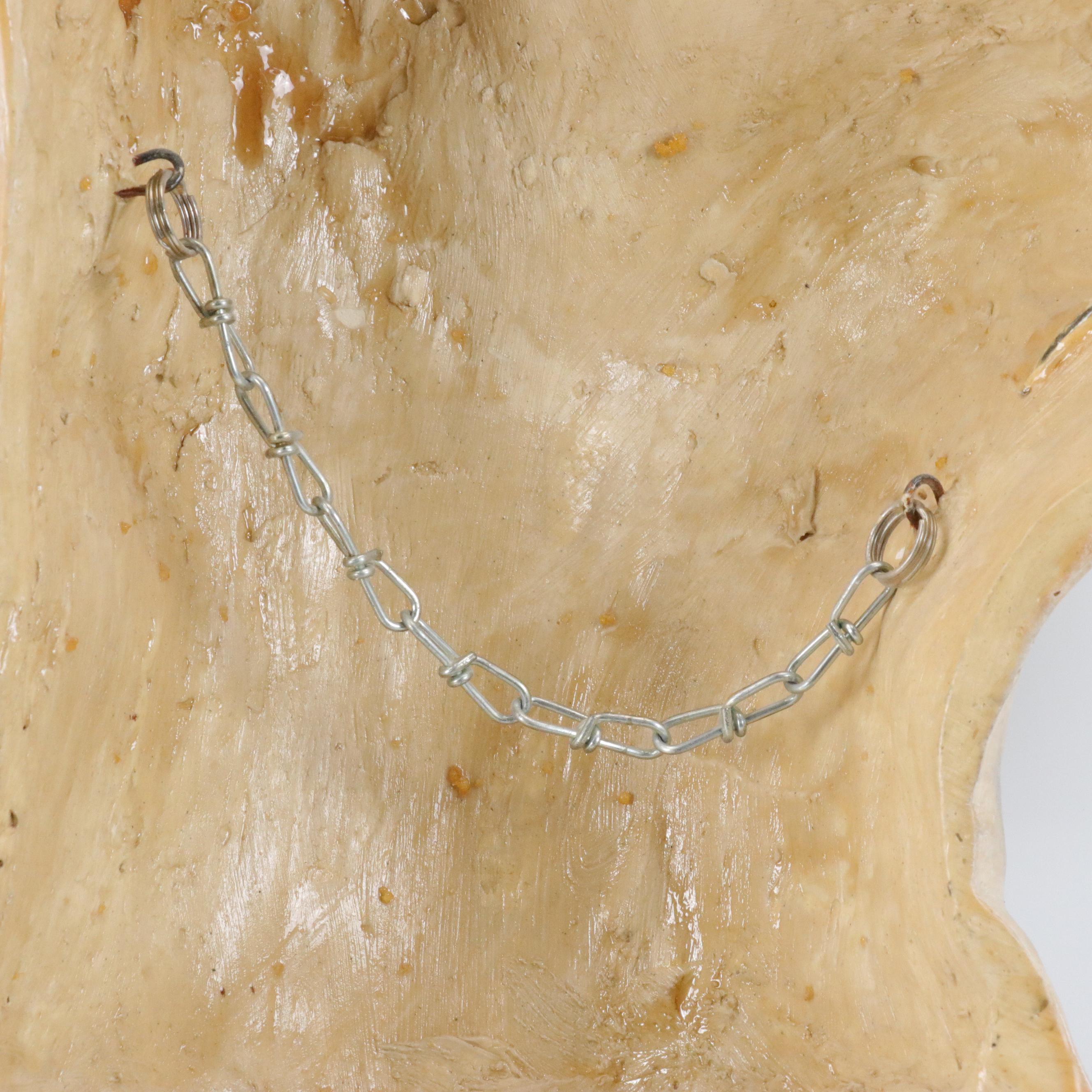 Female Torso Painted Plaster Wall Sculpture