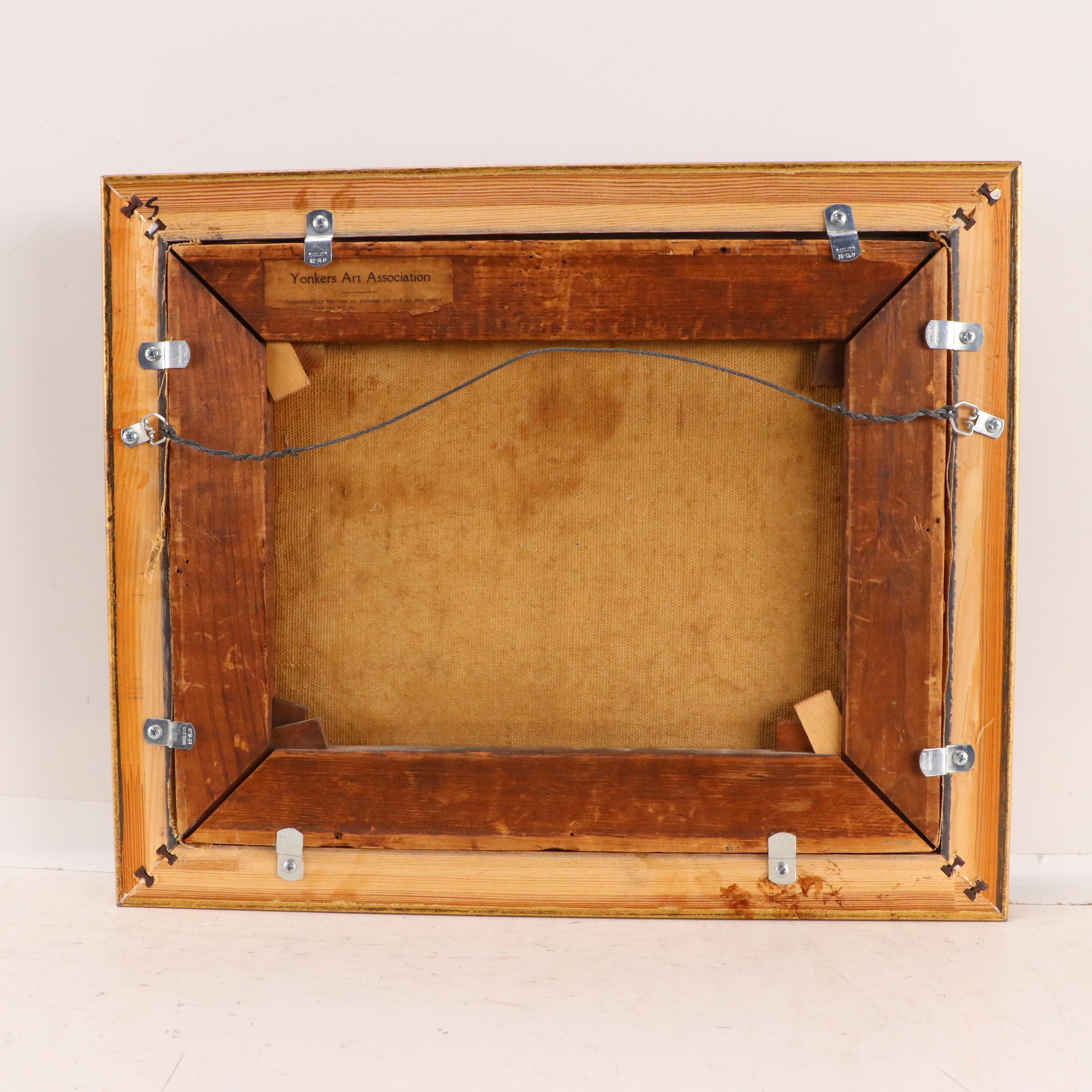 A. Dressler Oil Painting of Hudson River Landscape Near Yonkers, New York