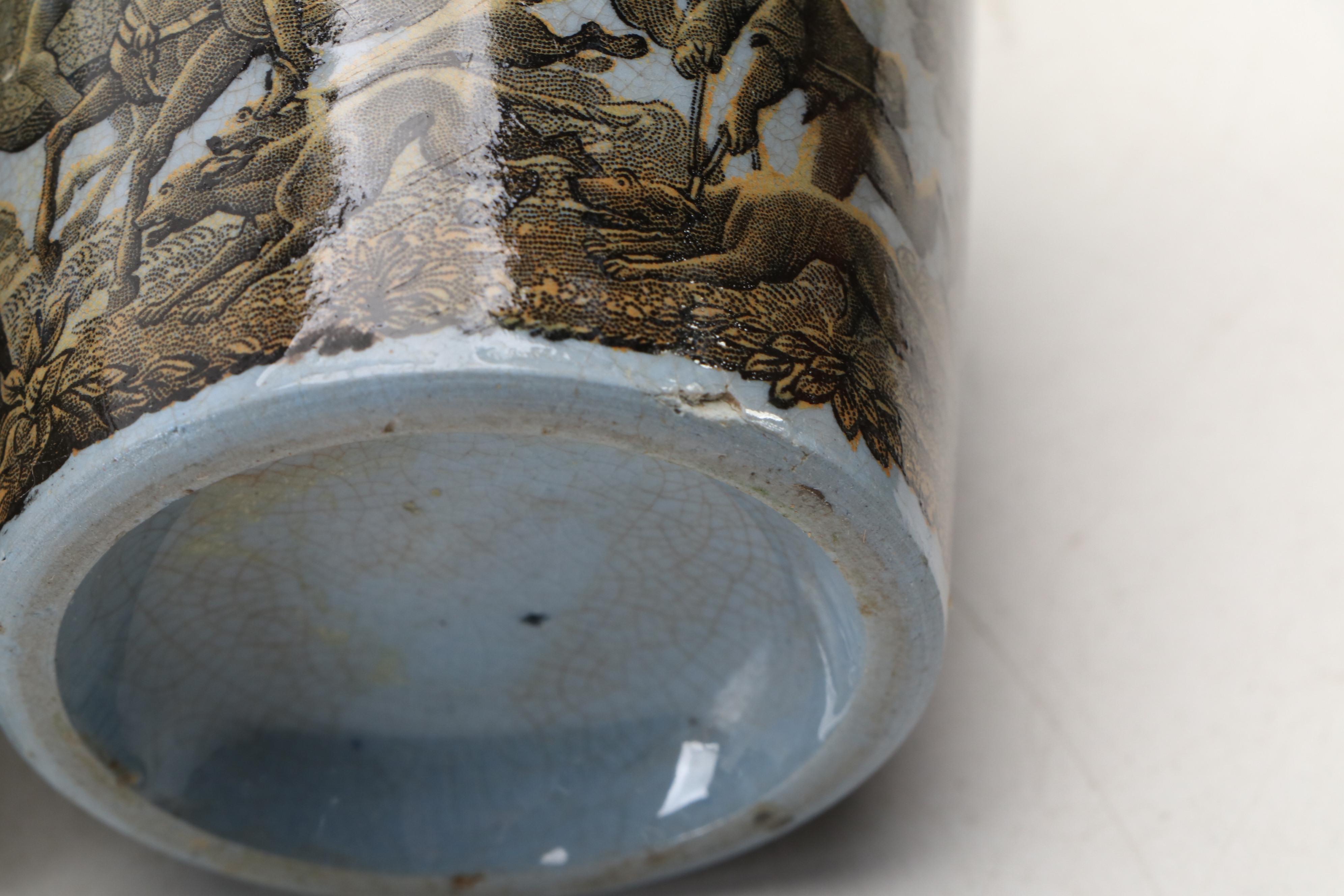 English Prattware Mustard or Paste Jars, Mid-19th Century