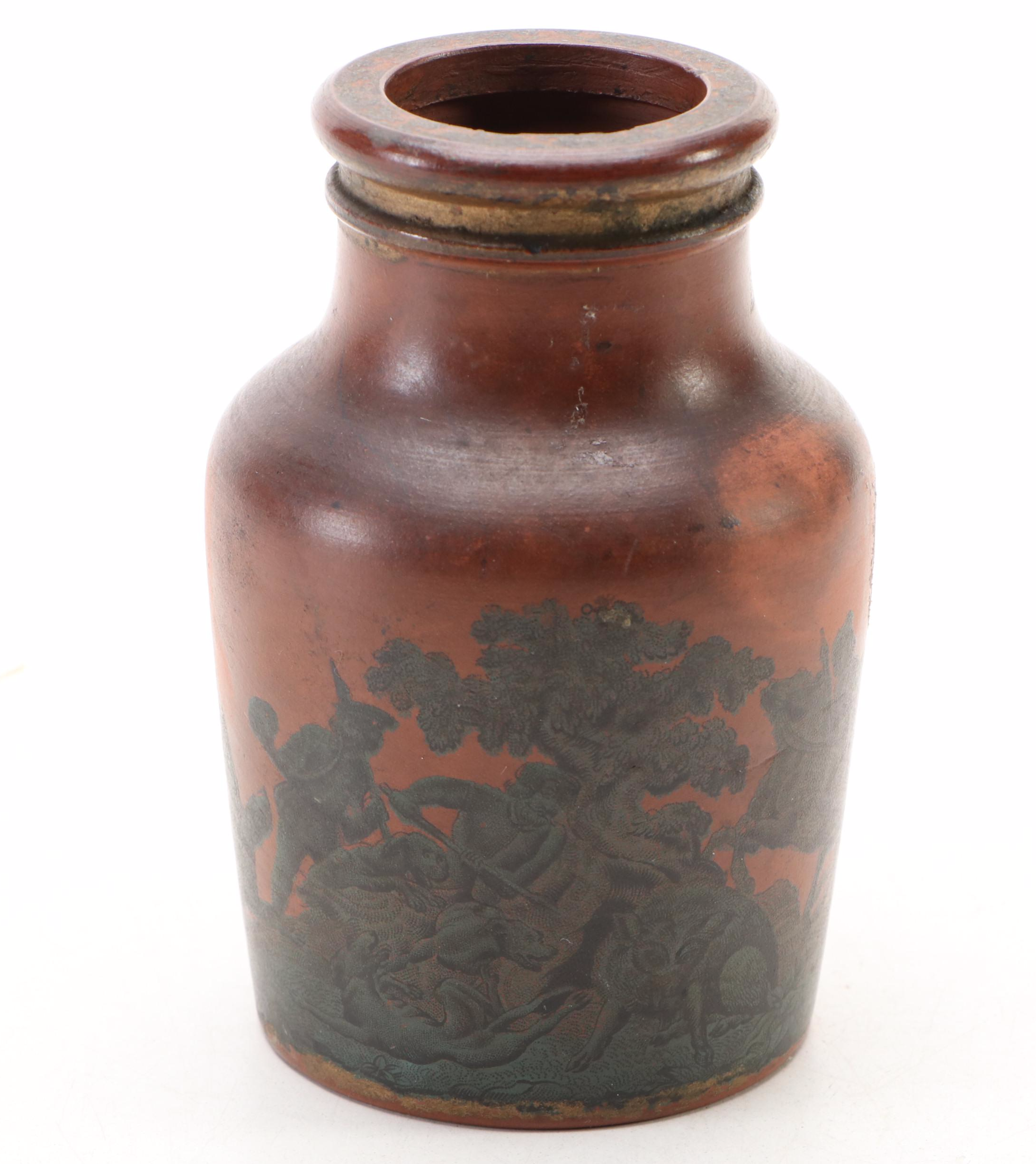 English Prattware Mustard or Paste Jars, Mid-19th Century