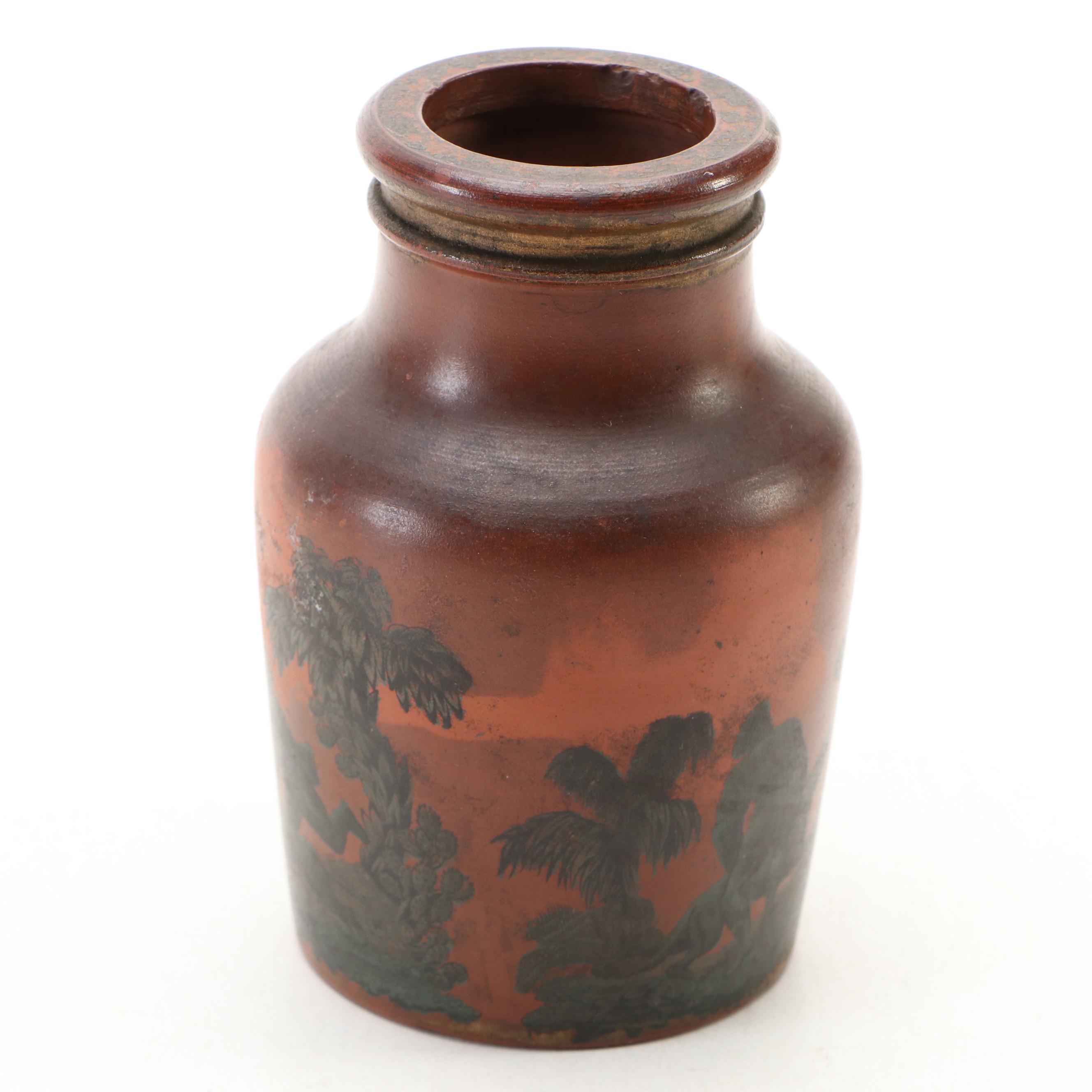 English Prattware Mustard or Paste Jars, Mid-19th Century