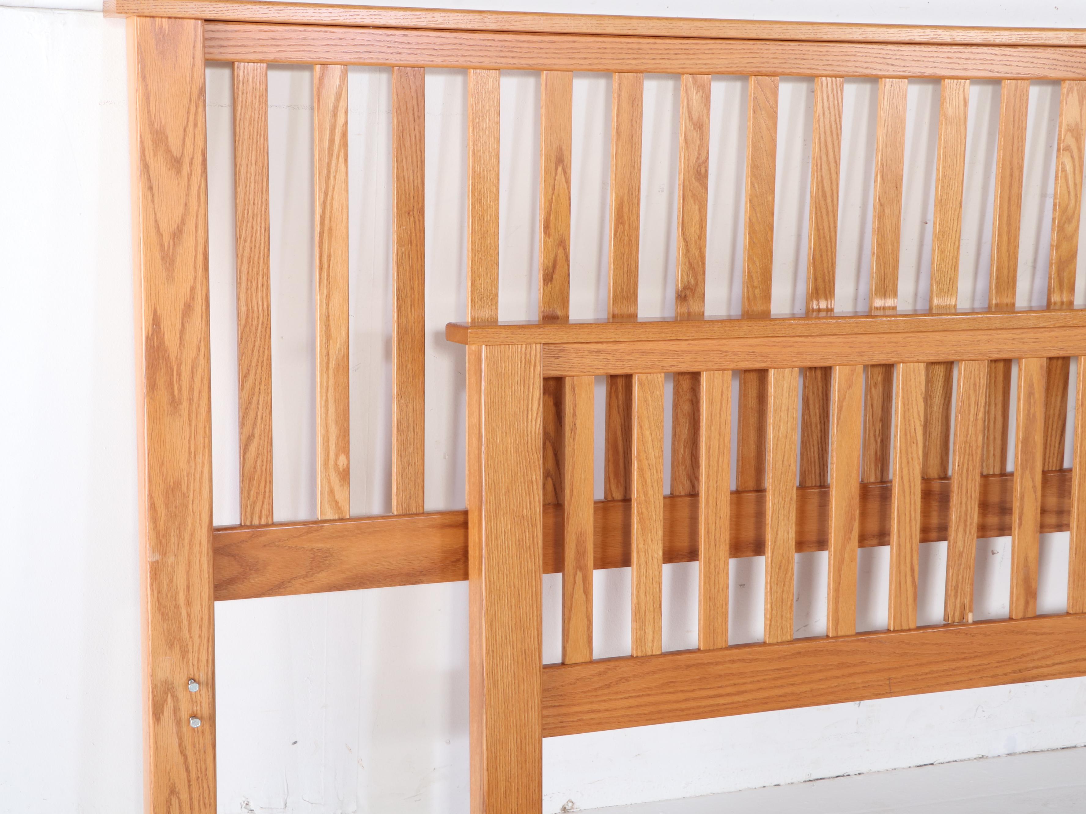 Craftsman Style Oak King Bed Frame