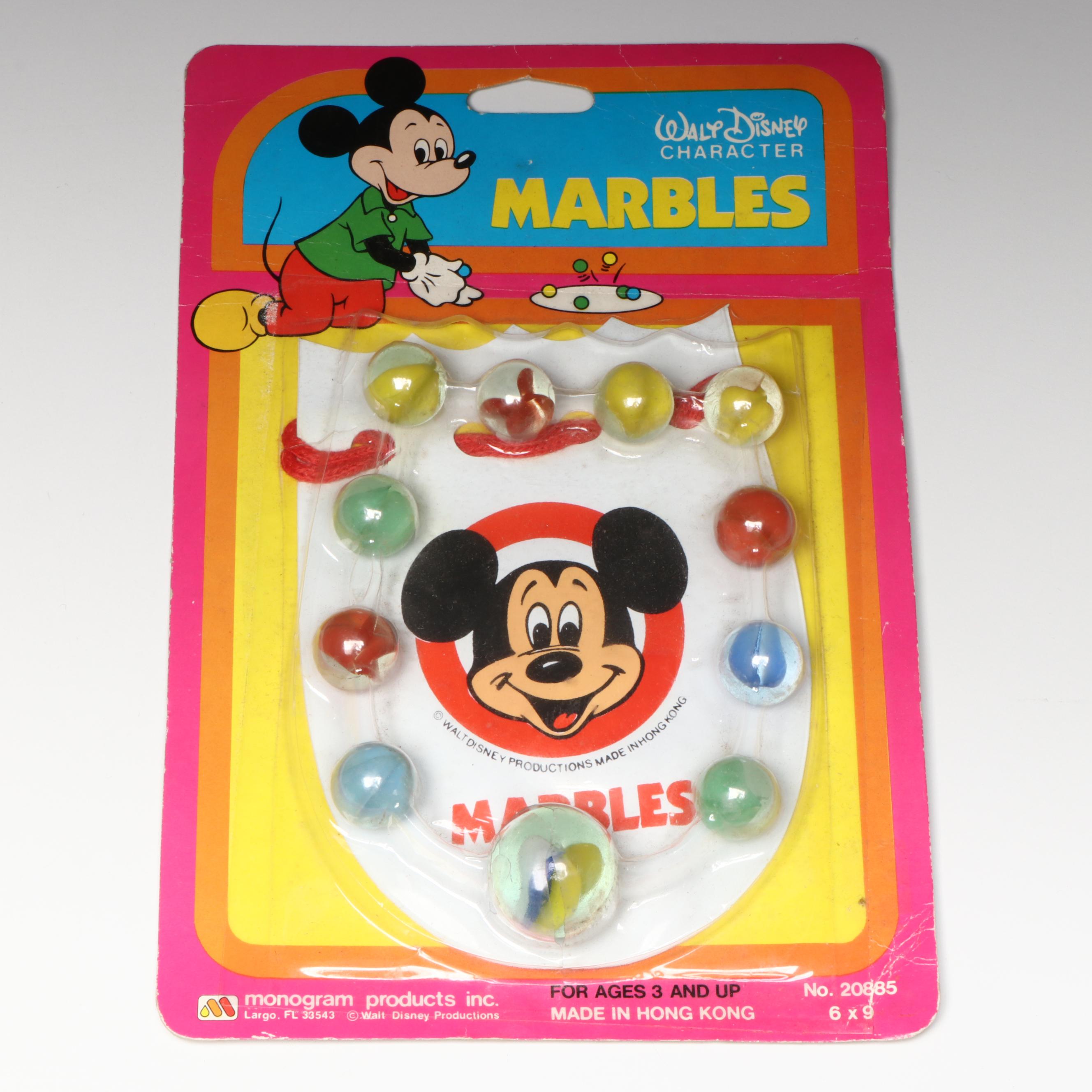 Walt Disney Character Marbles, Crystal Solitaire Game and Other Novelty Items
