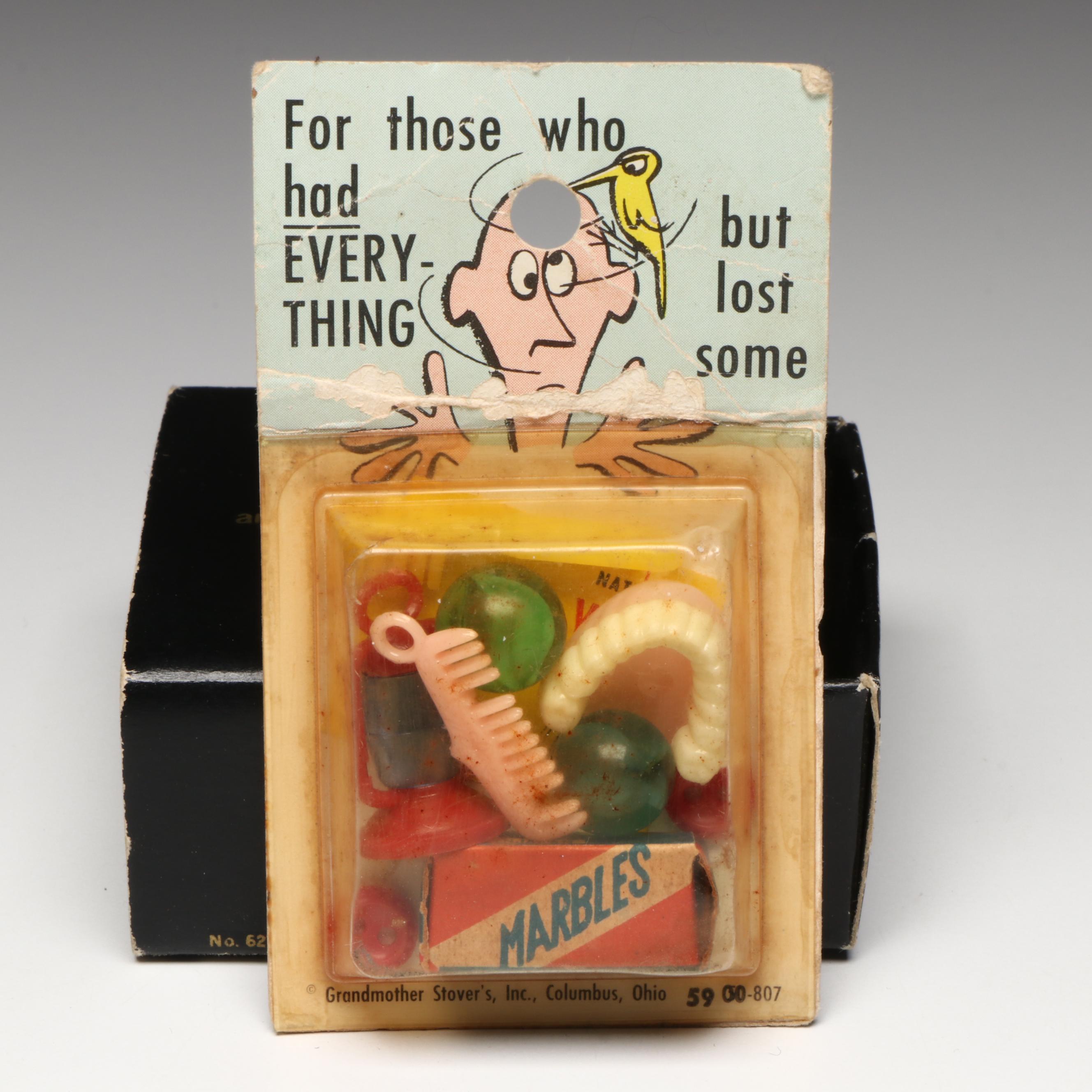 Walt Disney Character Marbles, Crystal Solitaire Game and Other Novelty Items