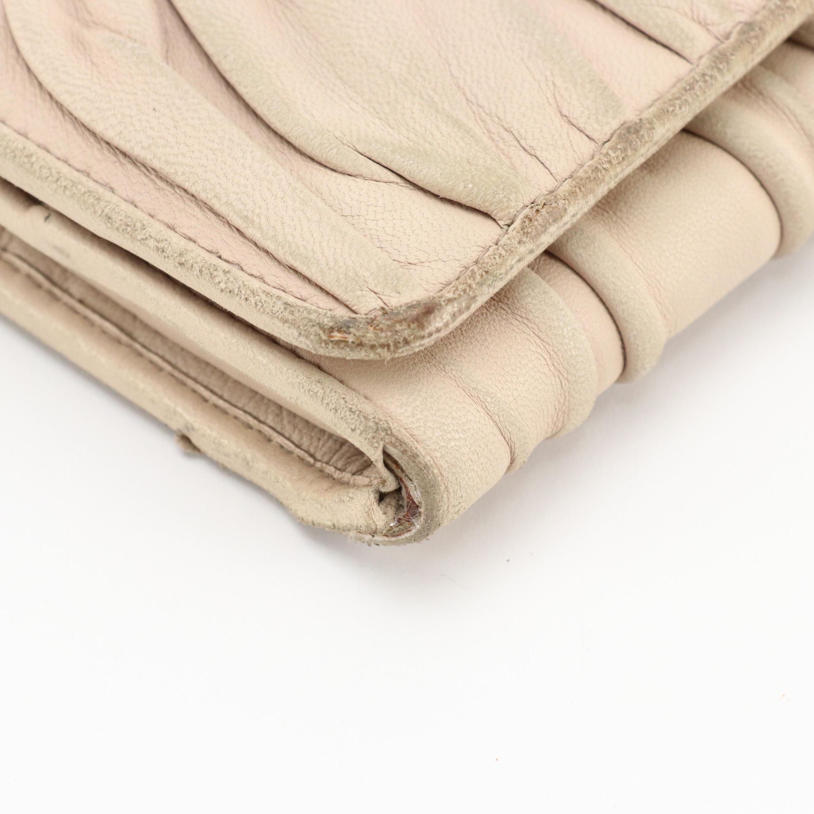 Prada Beige Nappa Gaufré Leather Front-Flap Long Wallet