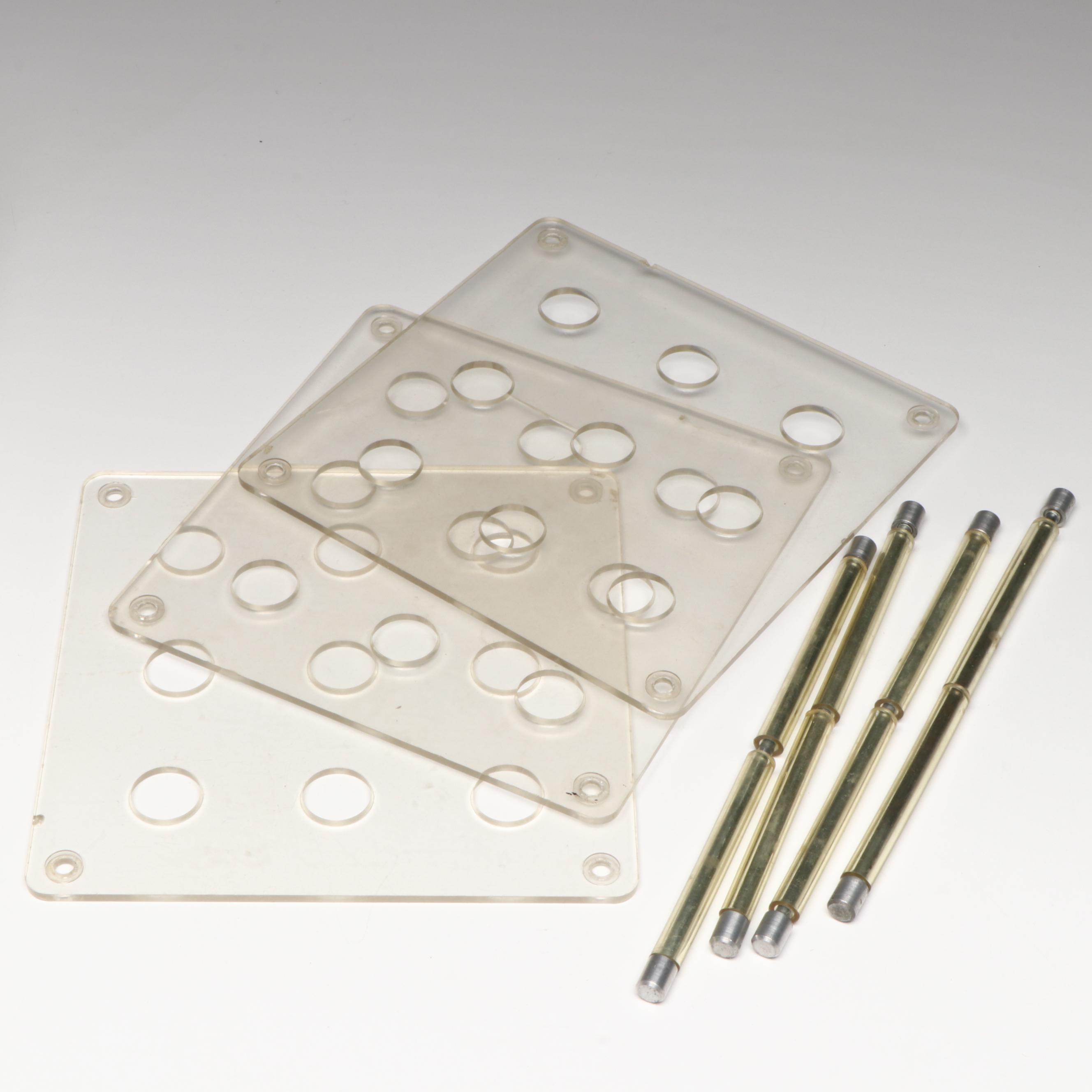 Gametime Tri-Tac-Toe Glass Marble Game in Original Box, 1970