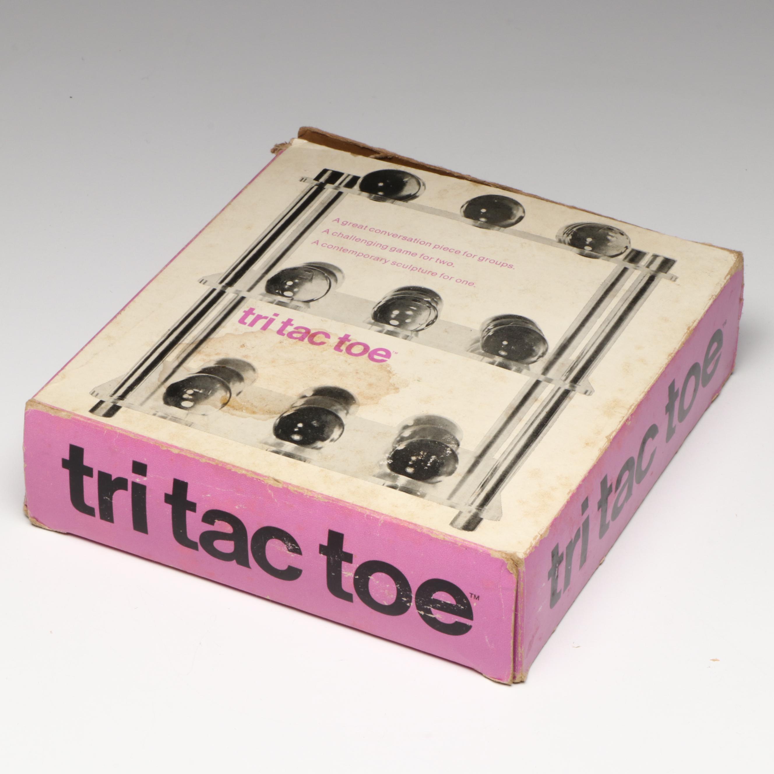 Gametime Tri-Tac-Toe Glass Marble Game in Original Box, 1970