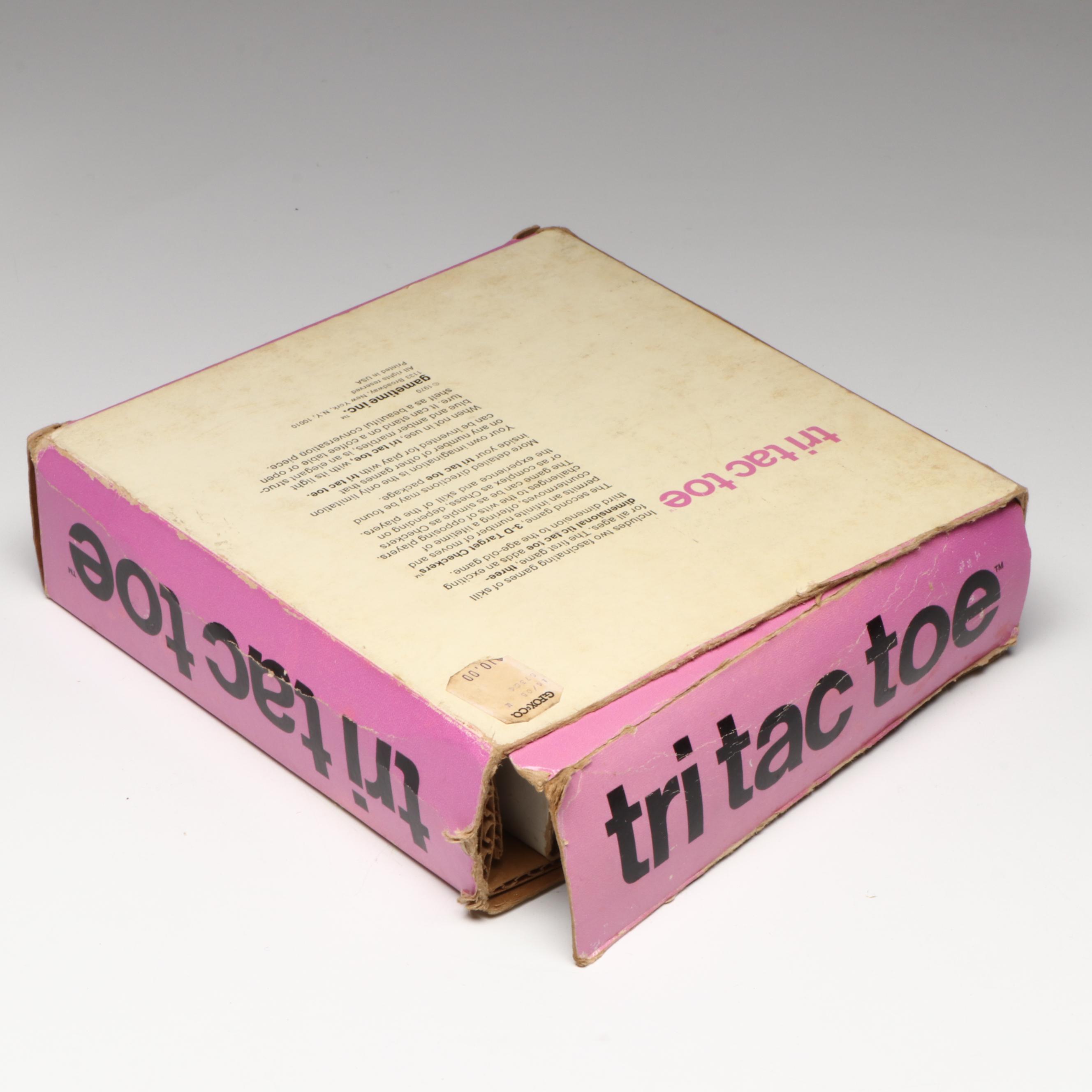 Gametime Tri-Tac-Toe Glass Marble Game in Original Box, 1970