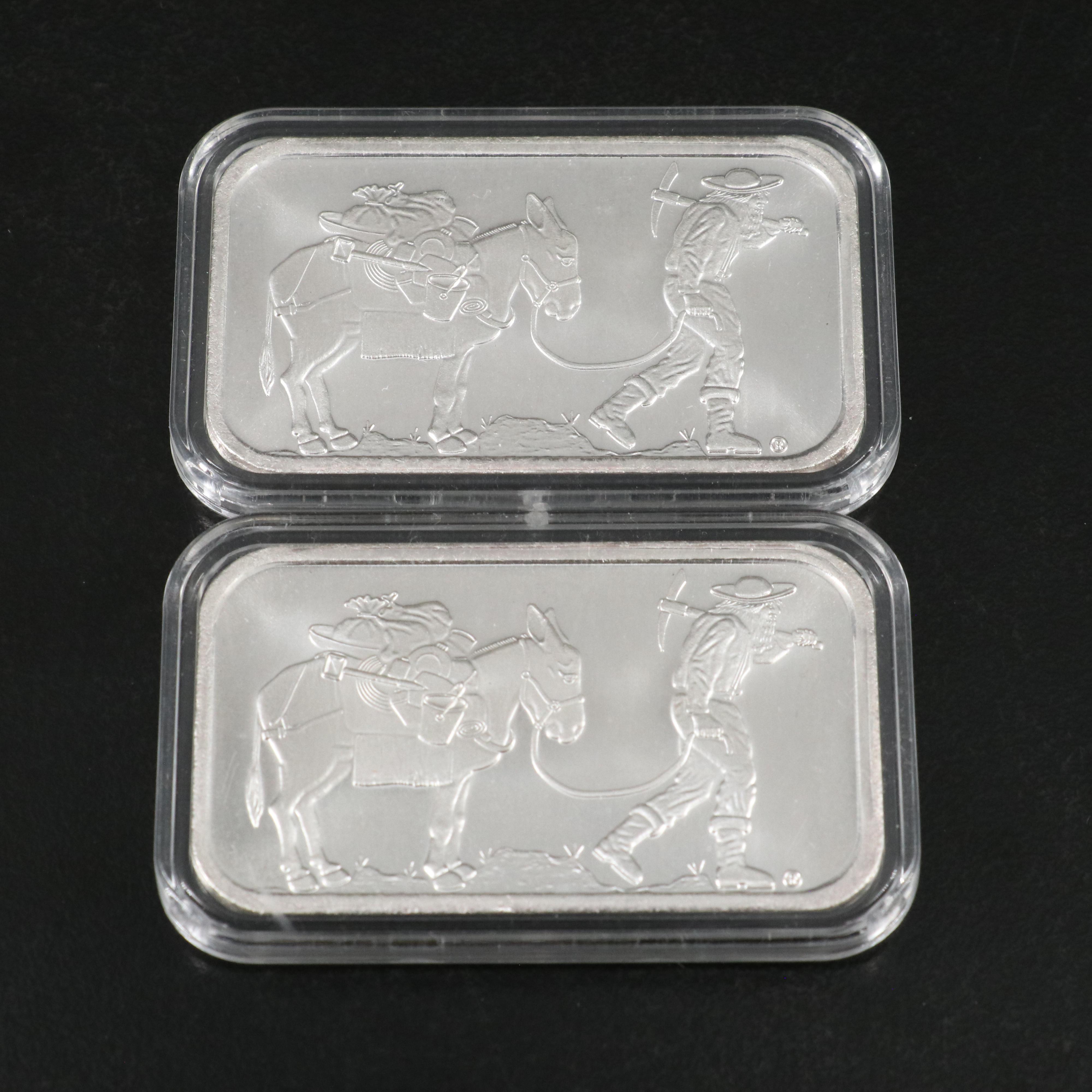 Ten Miner-Themed 1-Oz. Fine Silver Ingots, SilverTowne