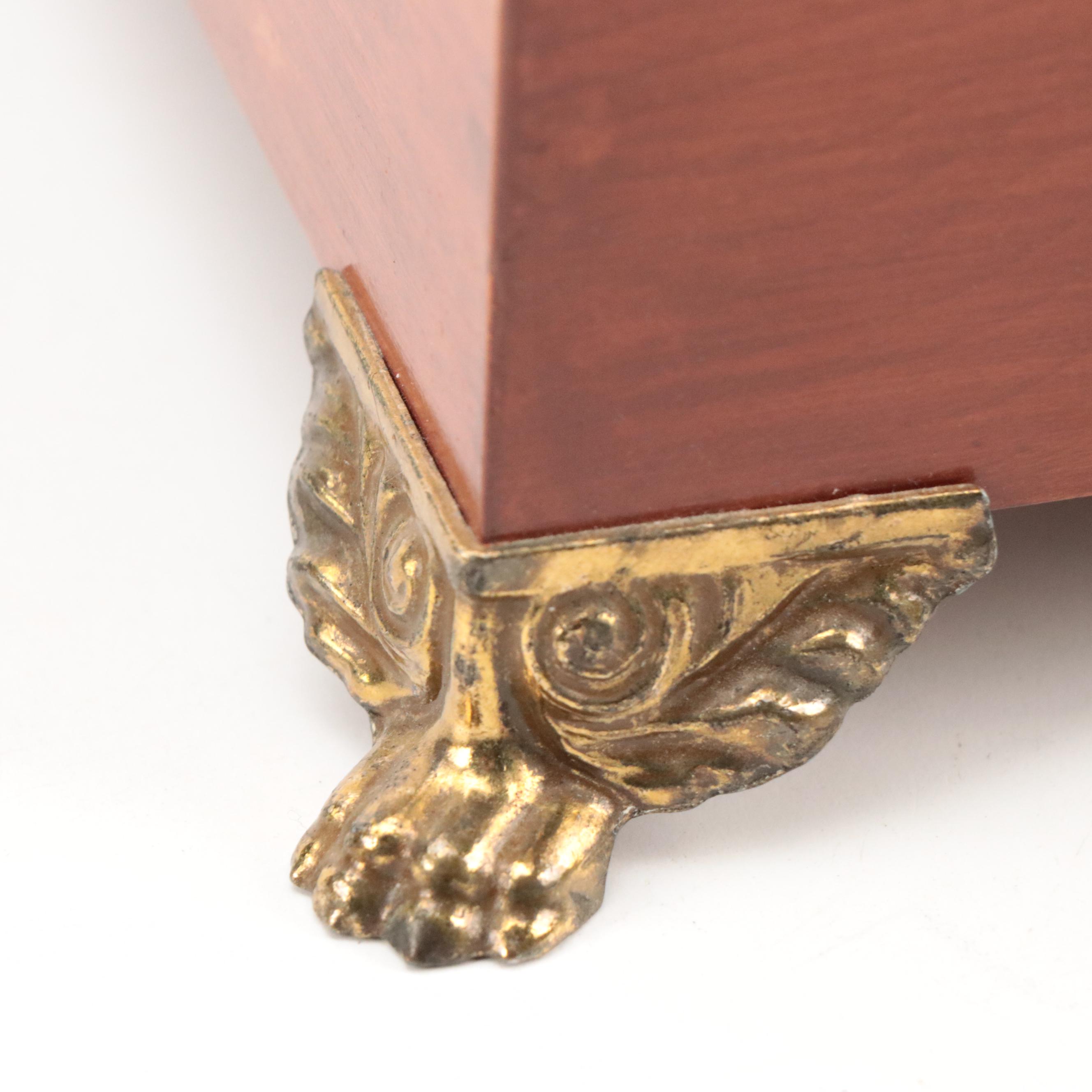 Emperor Clock Co. Wooden and Brass Mantel Clock