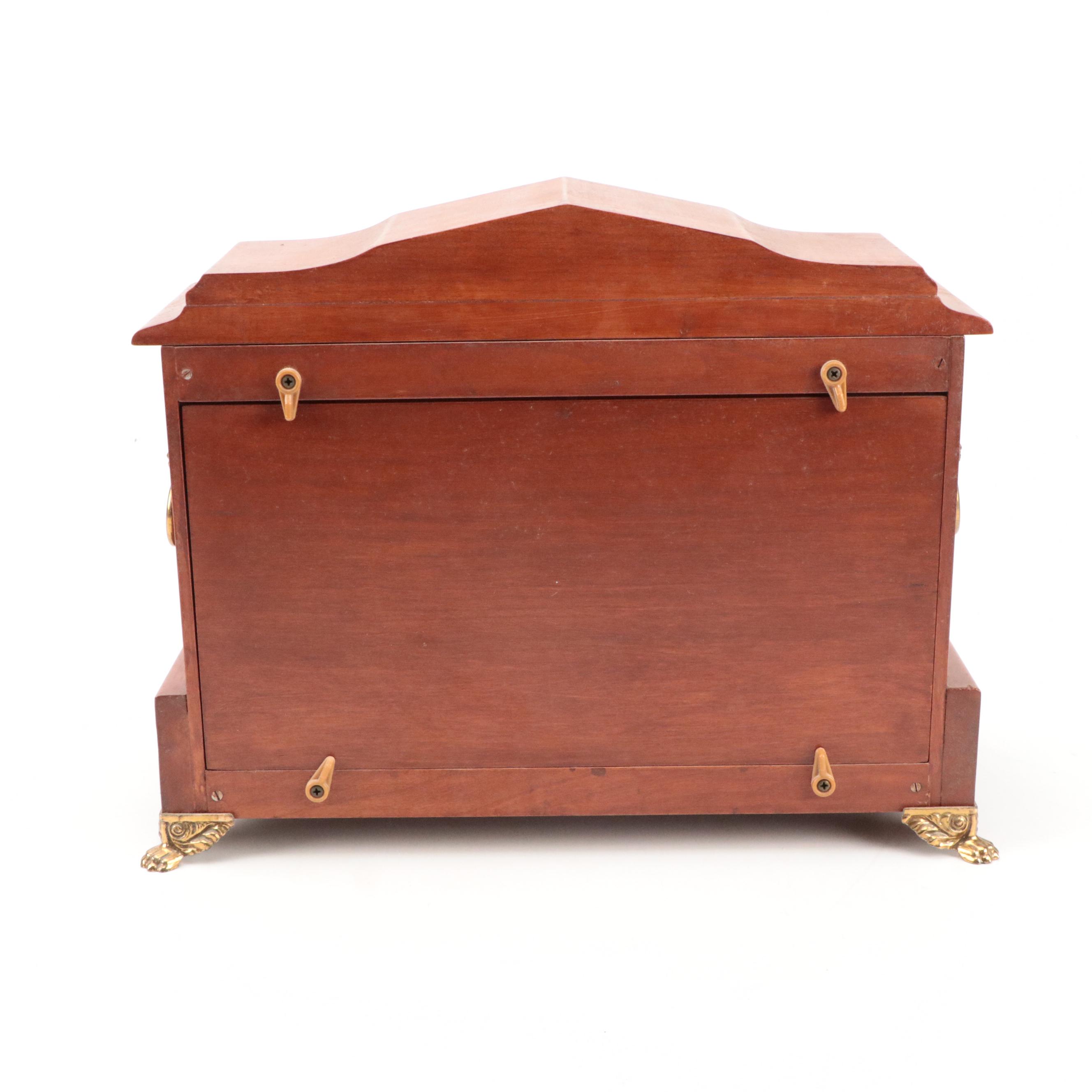 Emperor Clock Co. Wooden and Brass Mantel Clock