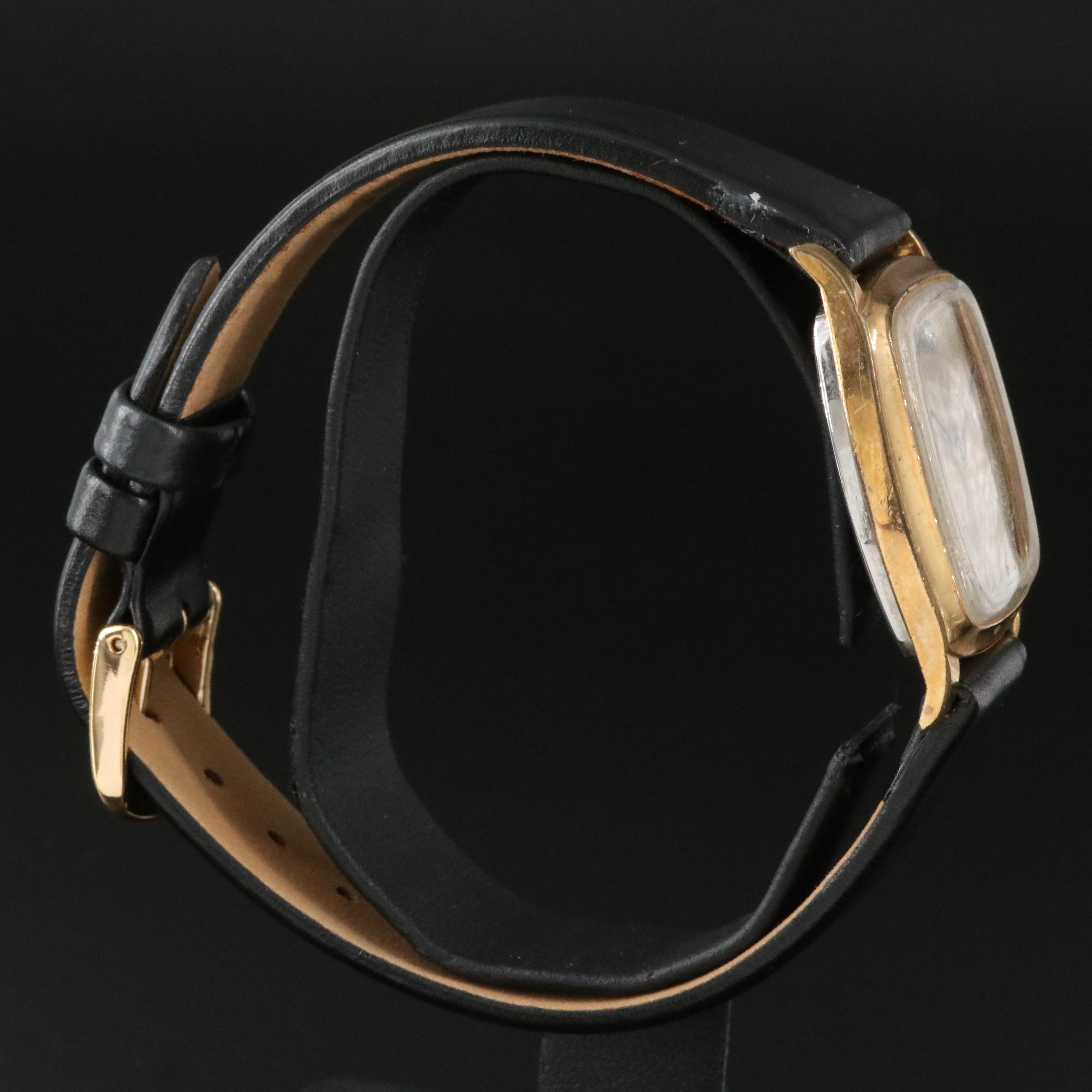 Vintage Wittnauer Diamond Accent Champagne Dial Gold-Plated Manual-Wind Watch