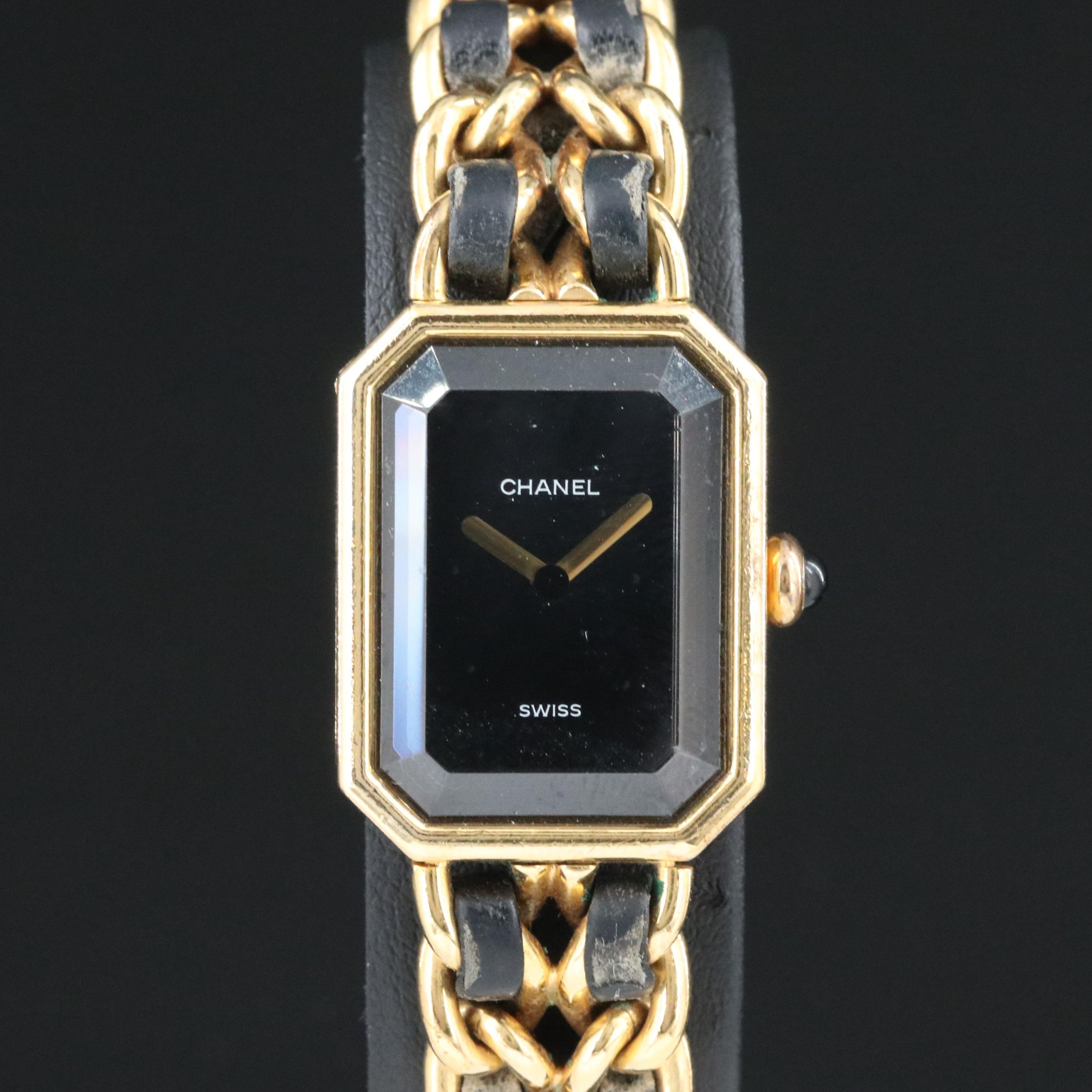 Chanel Premiere Black Dial 20mm Gold-Plated Quartz Watch
