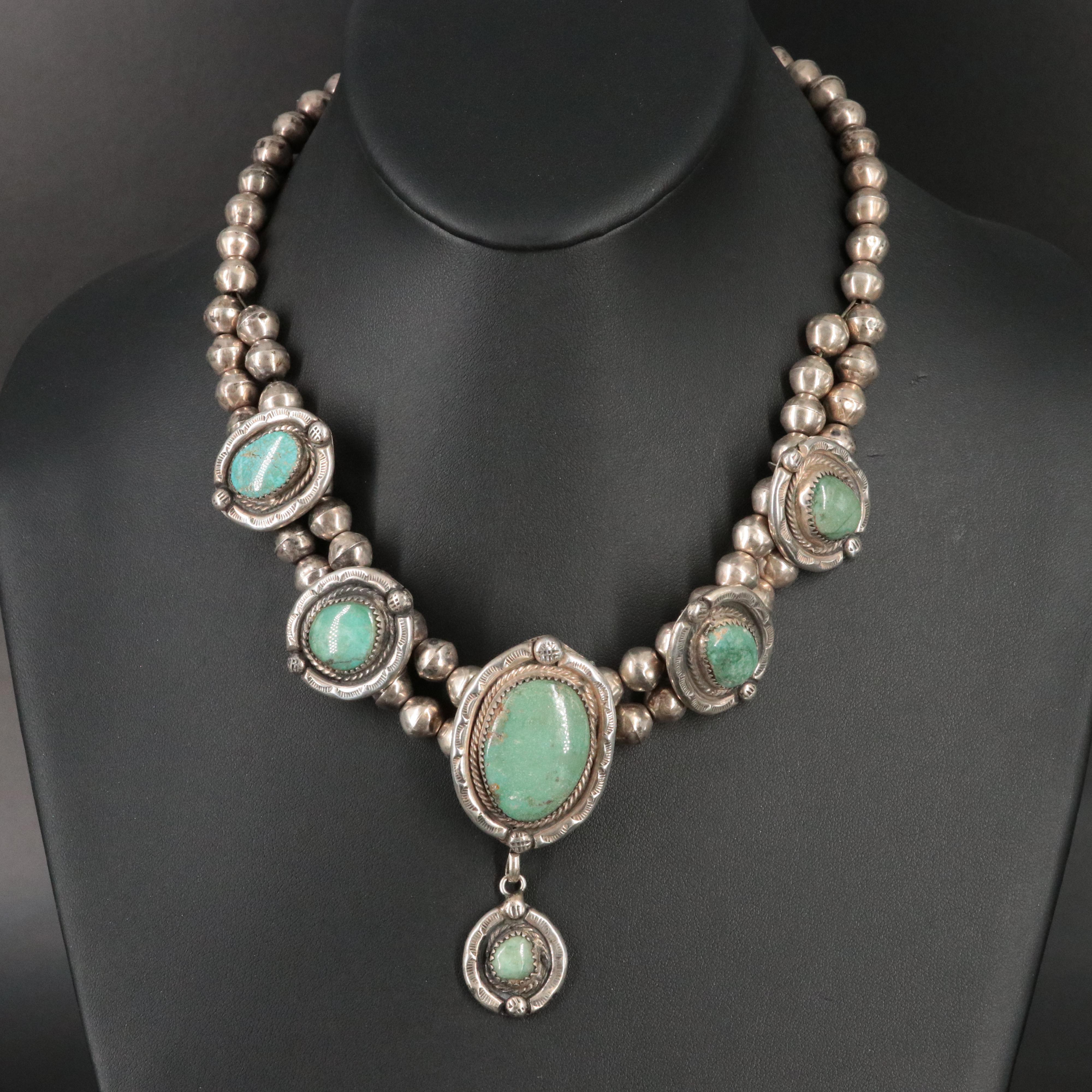 Southwestern Sterling Turquoise Necklace